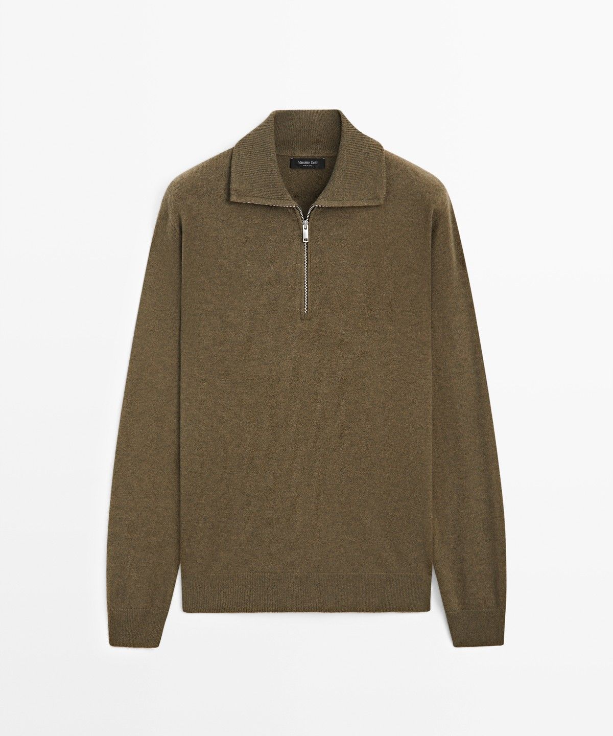 마시모두띠(MASSIMO DUTTI) 지퍼 디테일 모크넥 니트 스웨터