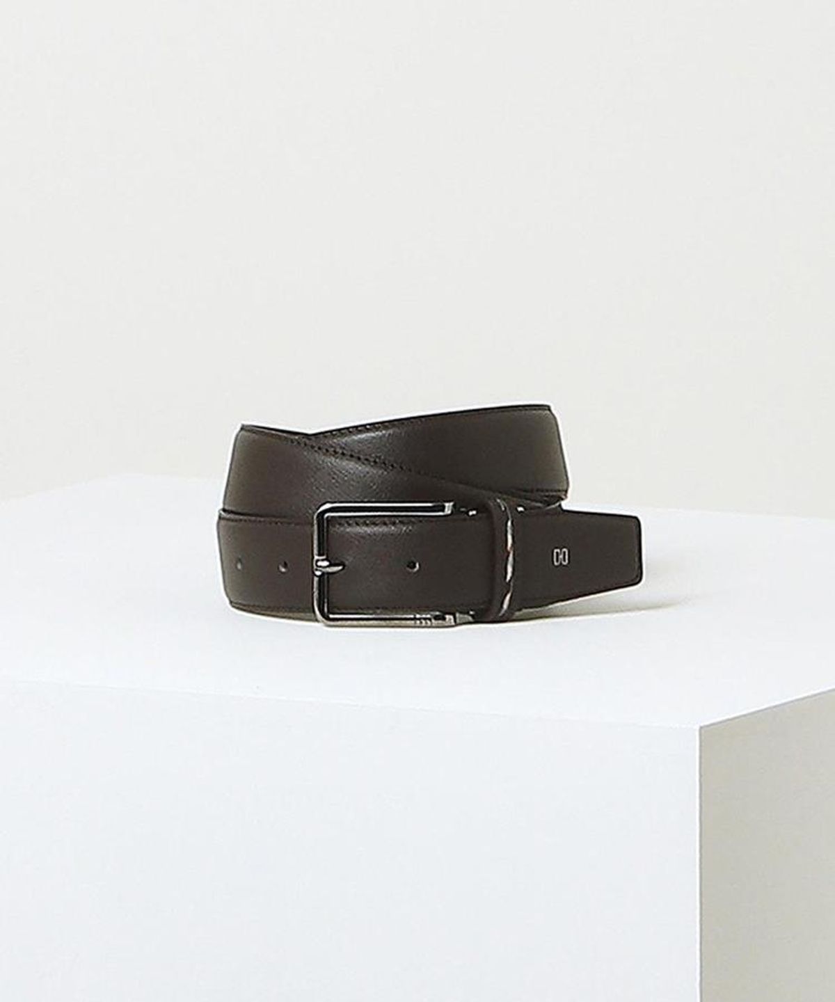 닥스 남성 액세서리(DAKS MEN'S ACCESSORIES) 브라운 체크라인 고리 소가죽 비조벨트 DBBE6F361BK