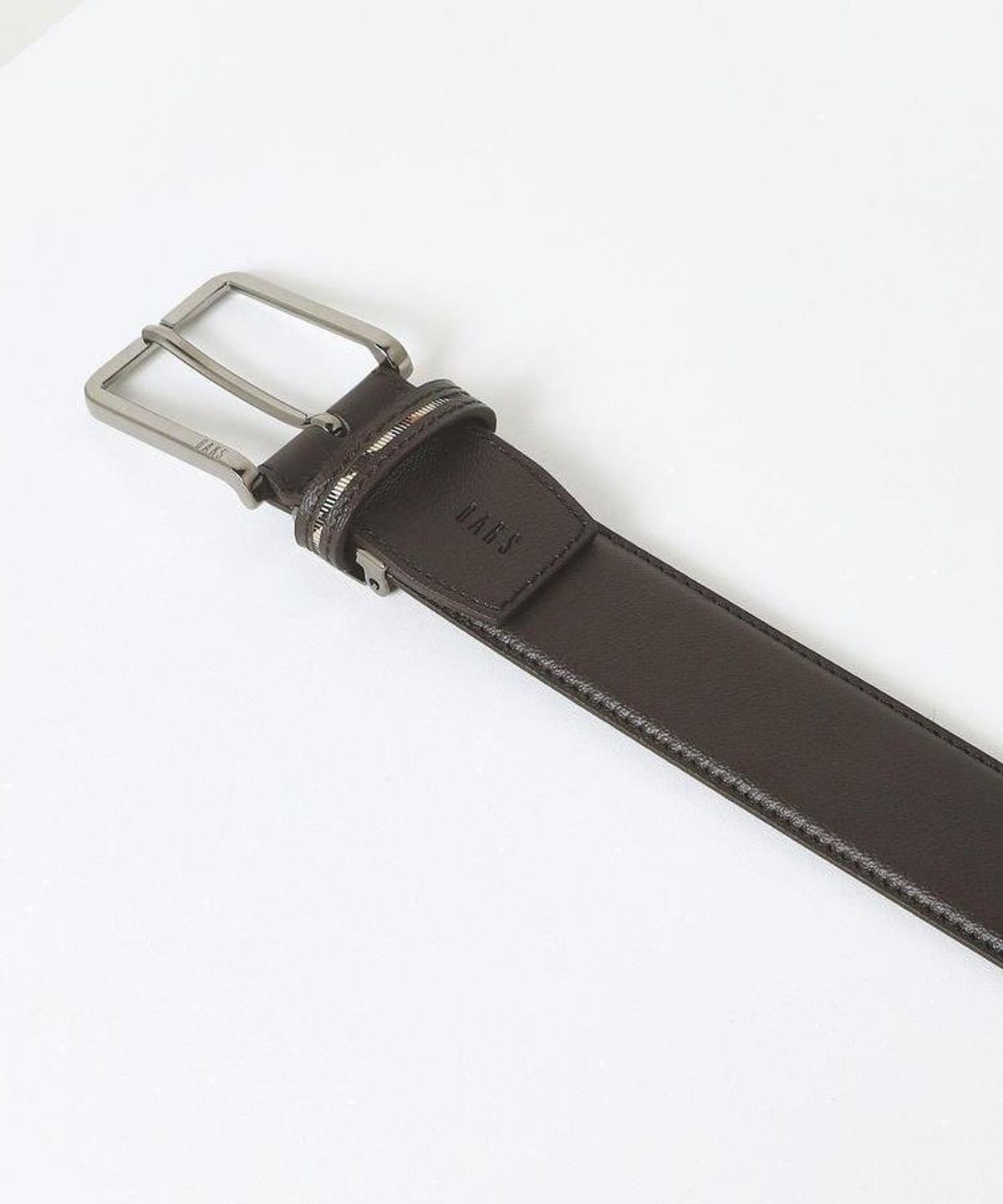 닥스 남성 액세서리(DAKS MEN'S ACCESSORIES) 브라운 체크라인 고리 소가죽 비조벨트 DBBE6F361BK