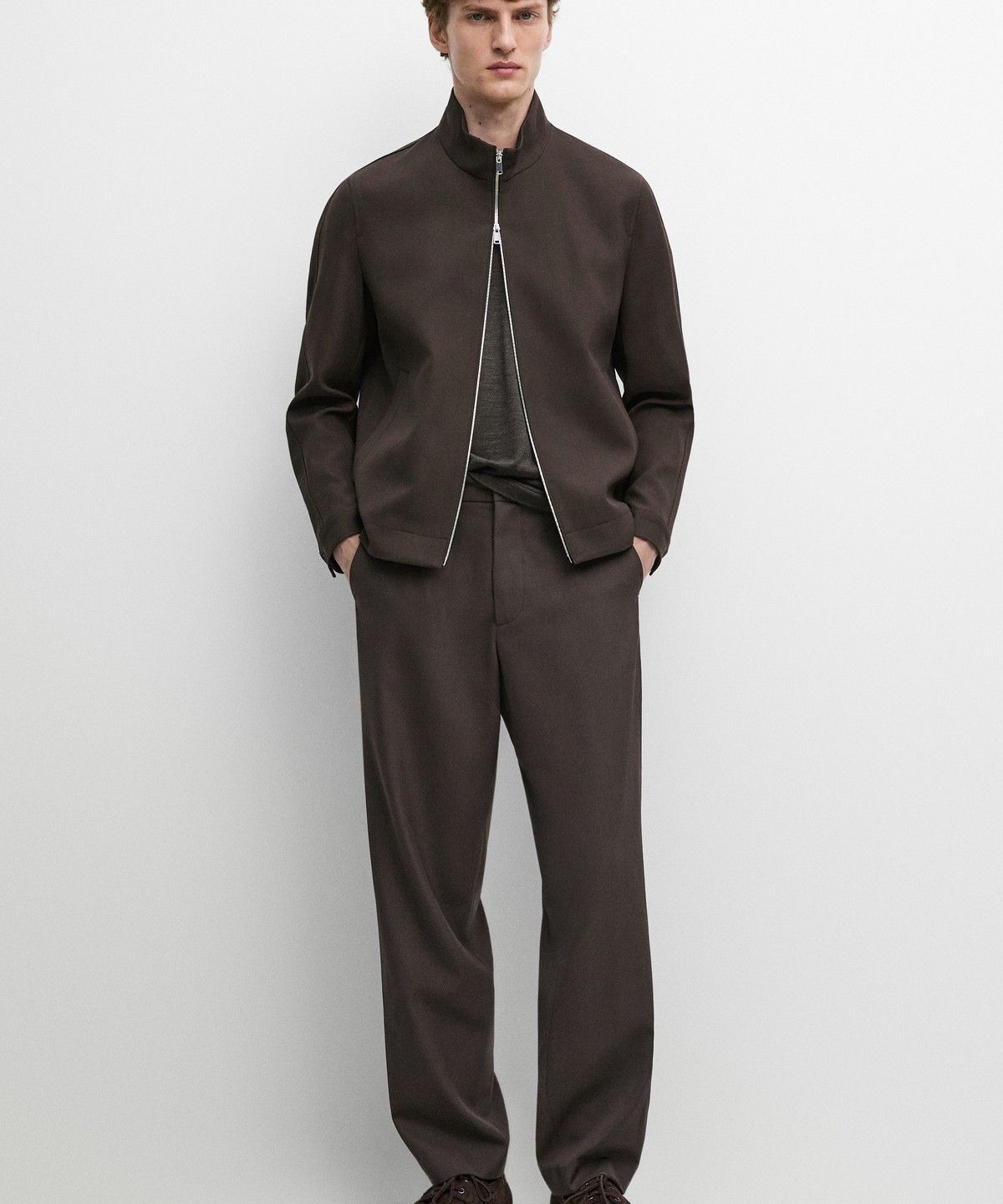 마시모두띠(MASSIMO DUTTI) 100% 쿨 울 토탈 룩 팬츠