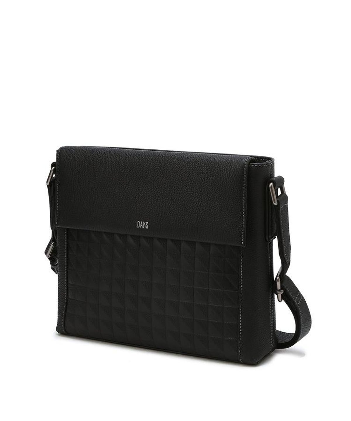 닥스 남성 액세서리(DAKS MEN'S ACCESSORIES) 블랙 그리드패턴 소가죽 DBBA6F263BK