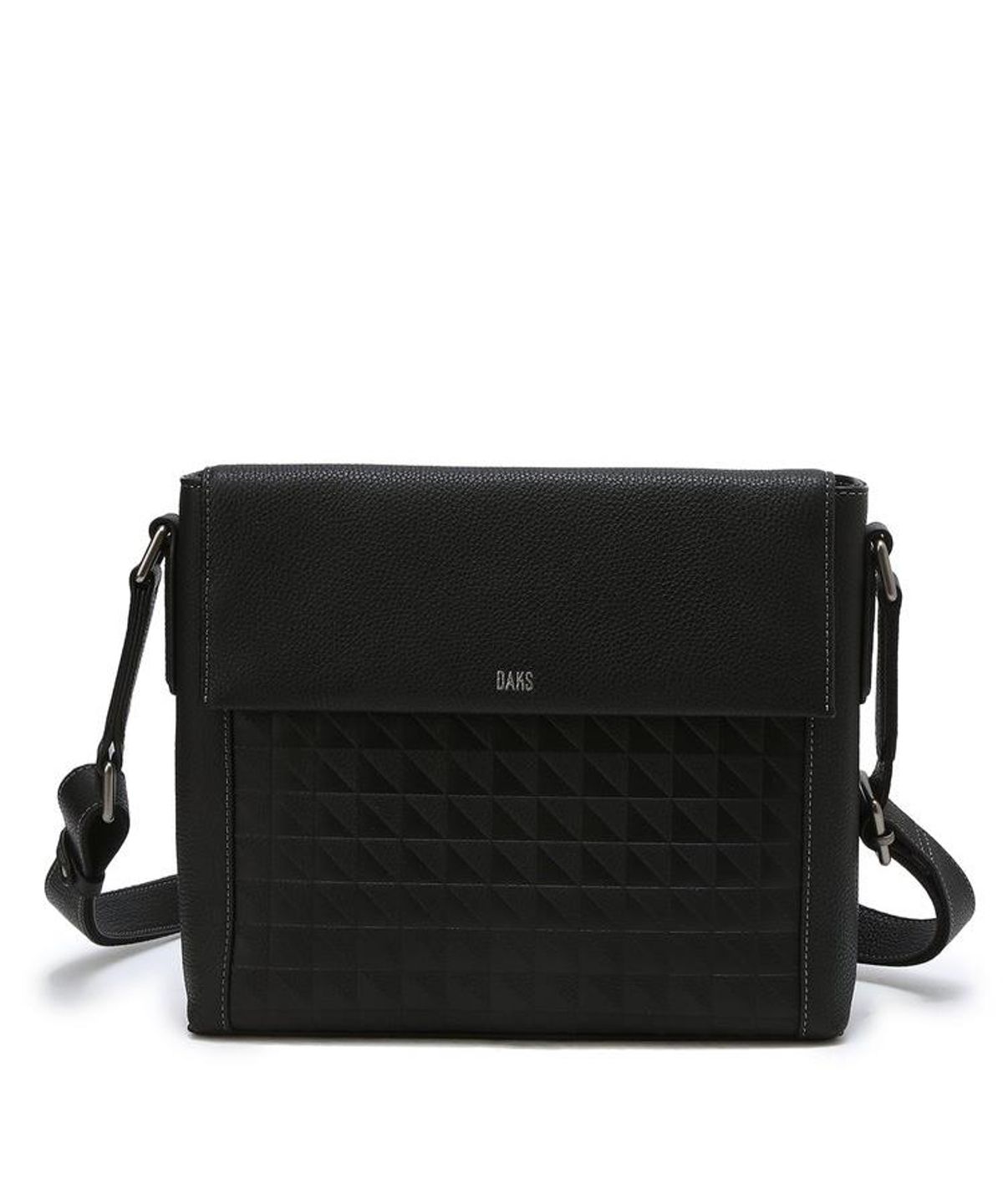 닥스 남성 액세서리(DAKS MEN'S ACCESSORIES) 블랙 그리드패턴 소가죽 DBBA6F263BK