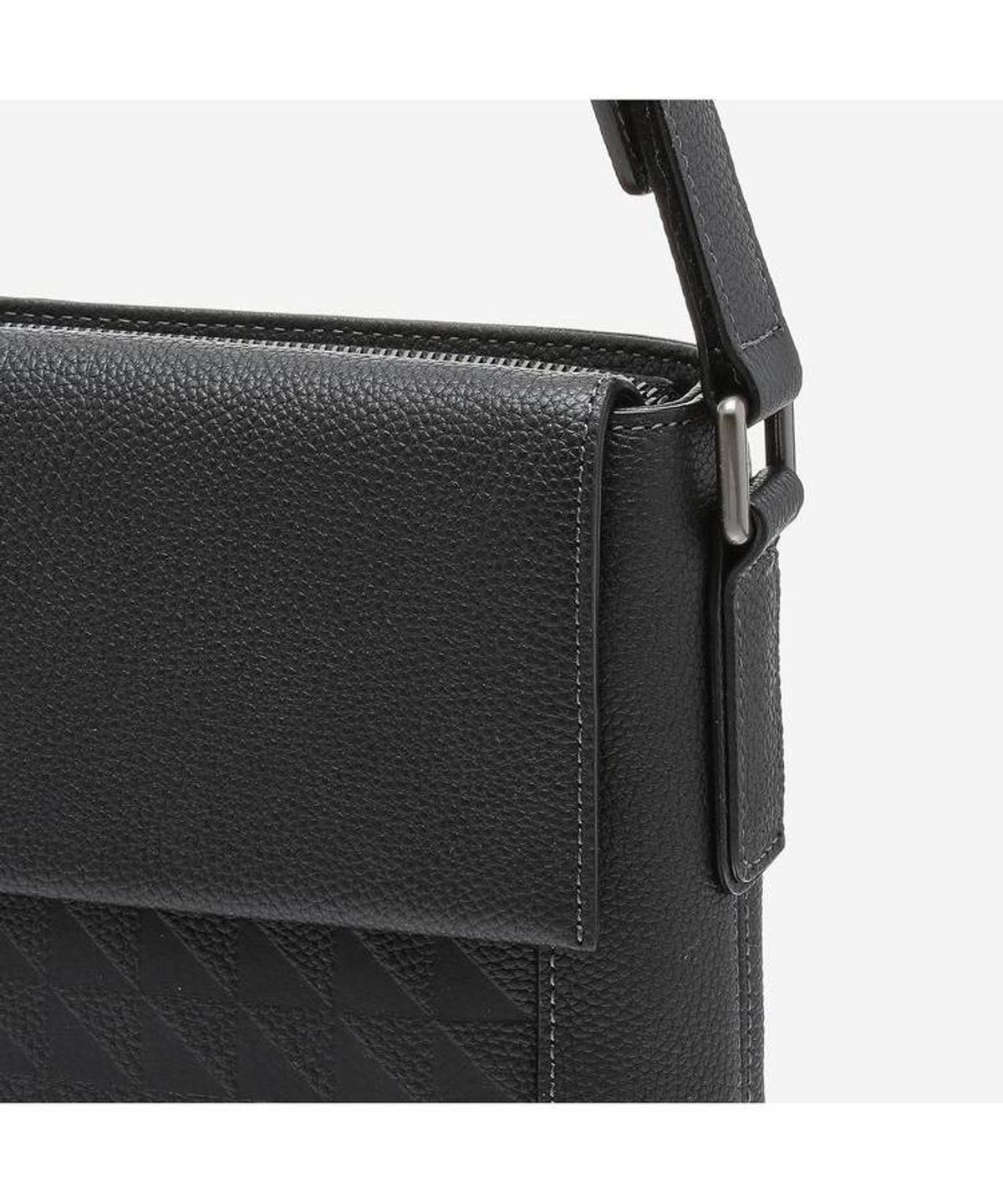 닥스 남성 액세서리(DAKS MEN'S ACCESSORIES) 블랙 그리드패턴 소가죽 DBBA6F263BK