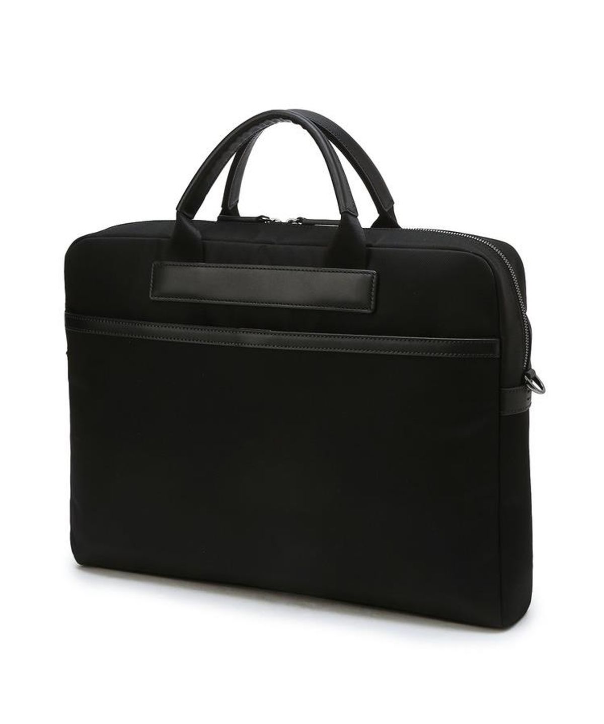 닥스 남성 액세서리(DAKS MEN'S ACCESSORIES) 블랙 가죽 부분 체크 서류가방 DBBA6F331BK