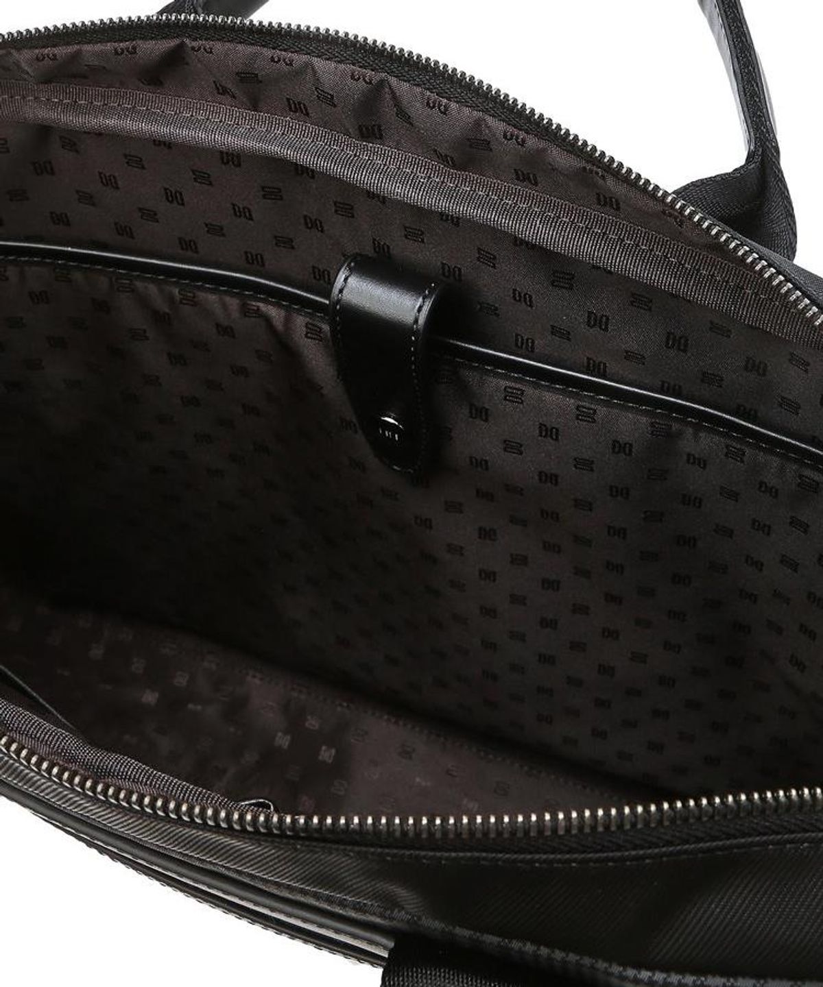 닥스 남성 액세서리(DAKS MEN'S ACCESSORIES) 블랙 가죽 부분 체크 서류가방 DBBA6F331BK