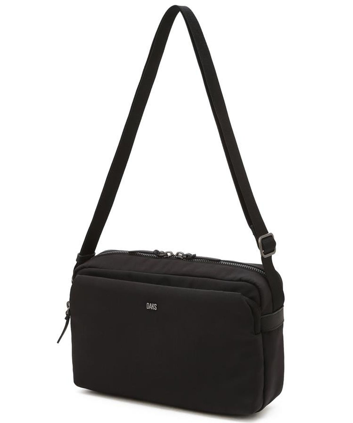 닥스 남성 액세서리(DAKS MEN'S ACCESSORIES) 블랙 로고장식 나일론혼방 크로스백 DBBA6FE20BK