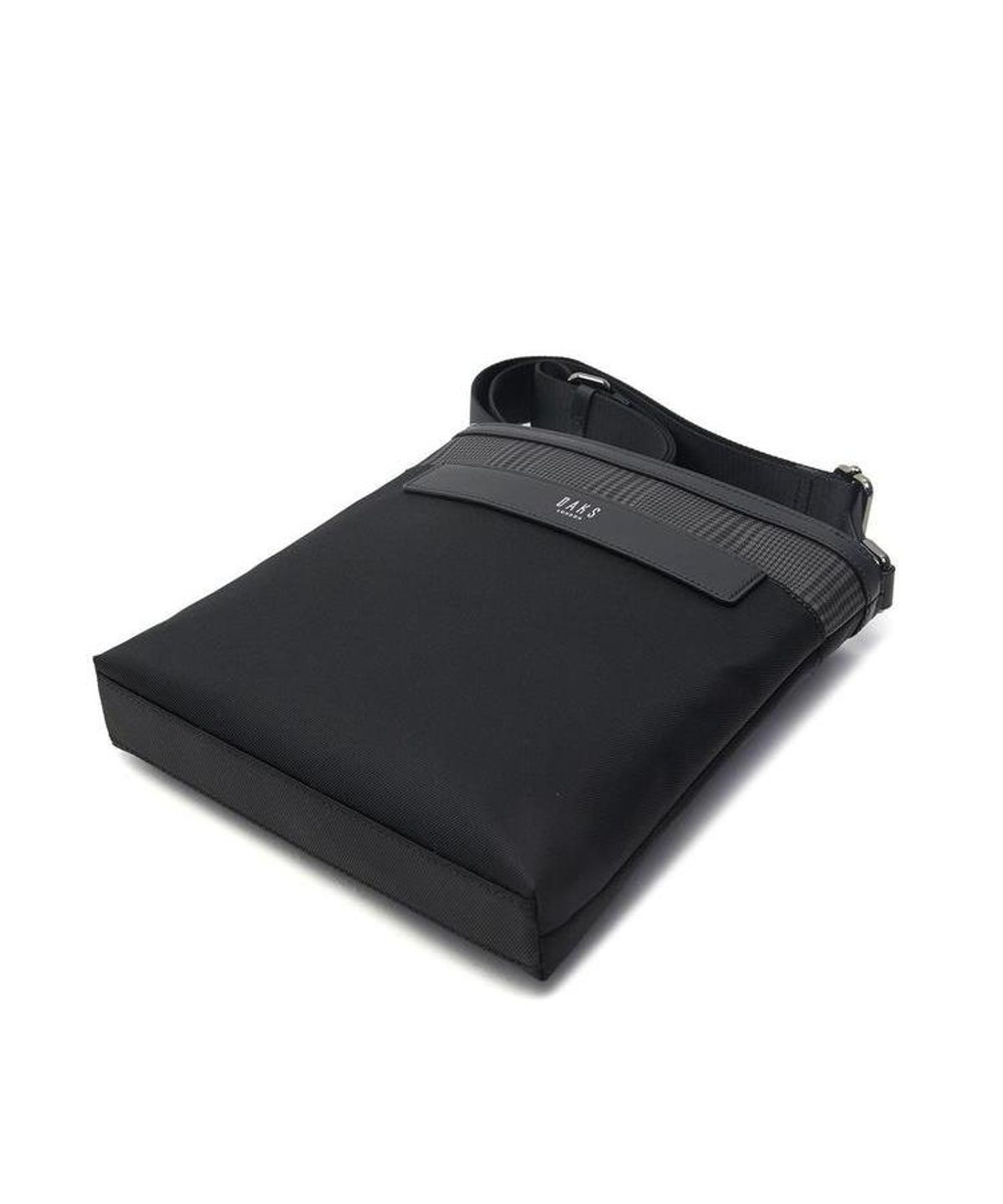 닥스 남성 액세서리(DAKS MEN'S ACCESSORIES) 블랙 가죽 부분 체크 서류가방 DBBA6F332BK