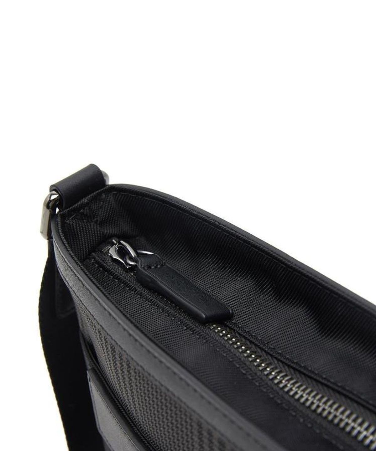 닥스 남성 액세서리(DAKS MEN'S ACCESSORIES) 블랙 가죽 부분 체크 서류가방 DBBA6F332BK