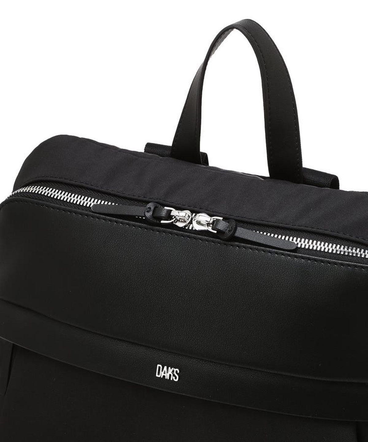 닥스 남성 액세서리(DAKS MEN'S ACCESSORIES) 블랙 로고장식 가죽 백팩 DBBA6F101BK