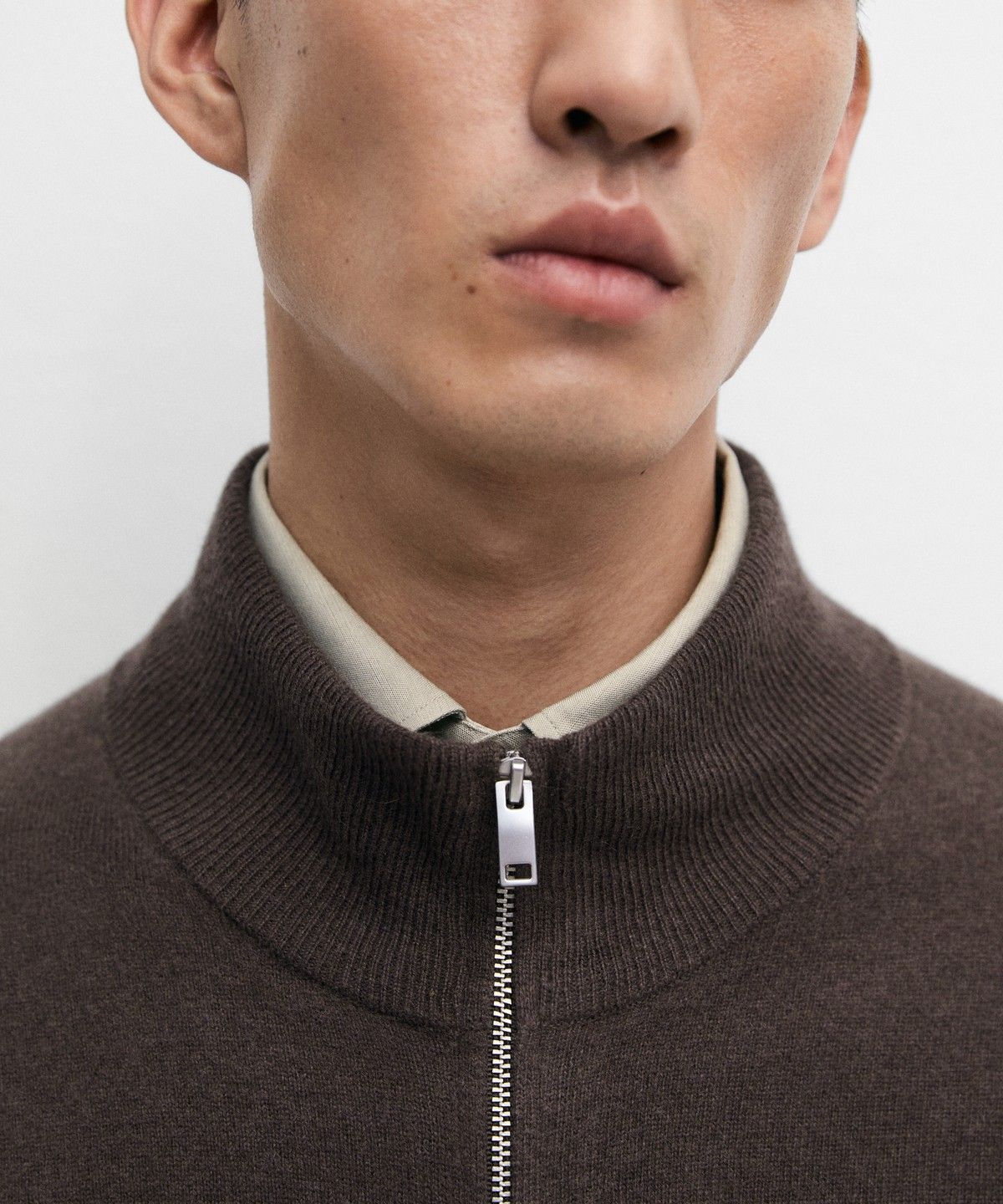마시모두띠(MASSIMO DUTTI) 울 블렌드 지퍼 디테일 가디건