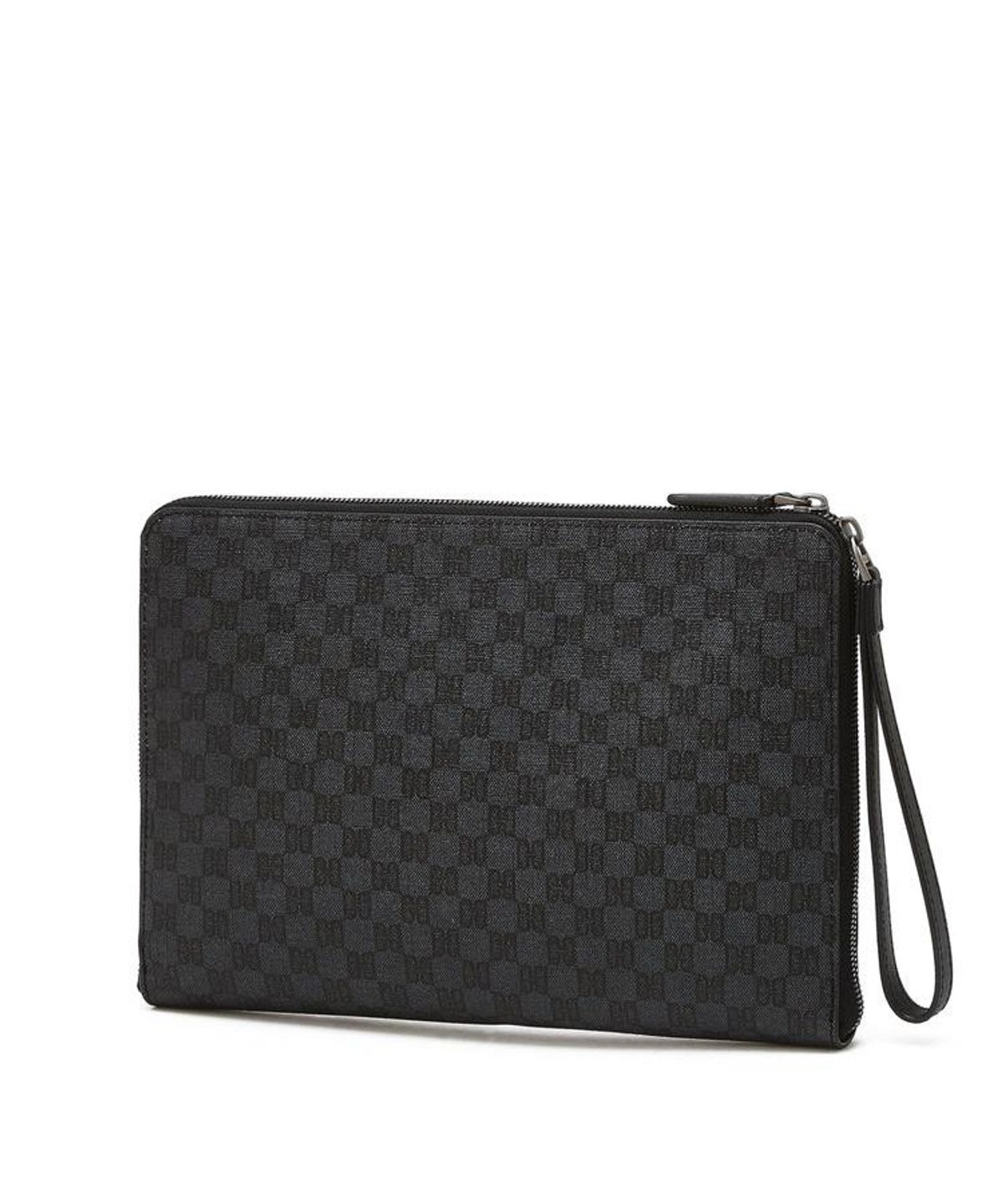 닥스 남성 액세서리(DAKS MEN'S ACCESSORIES) 블랙 로고패턴 가죽 클러치백 DBBA6F007BK