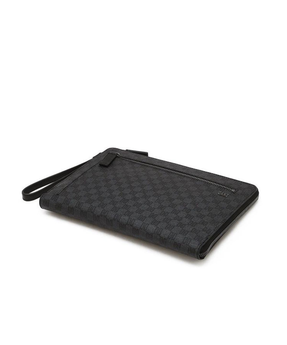 닥스 남성 액세서리(DAKS MEN'S ACCESSORIES) 블랙 로고패턴 가죽 클러치백 DBBA6F007BK