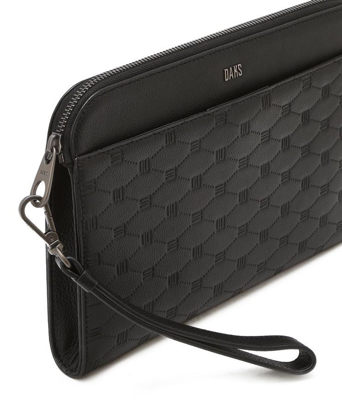 닥스 남성 액세서리(DAKS MEN'S ACCESSORIES) 블랙 로로패턴 소가죽 클러치백 DBBA6F006BK