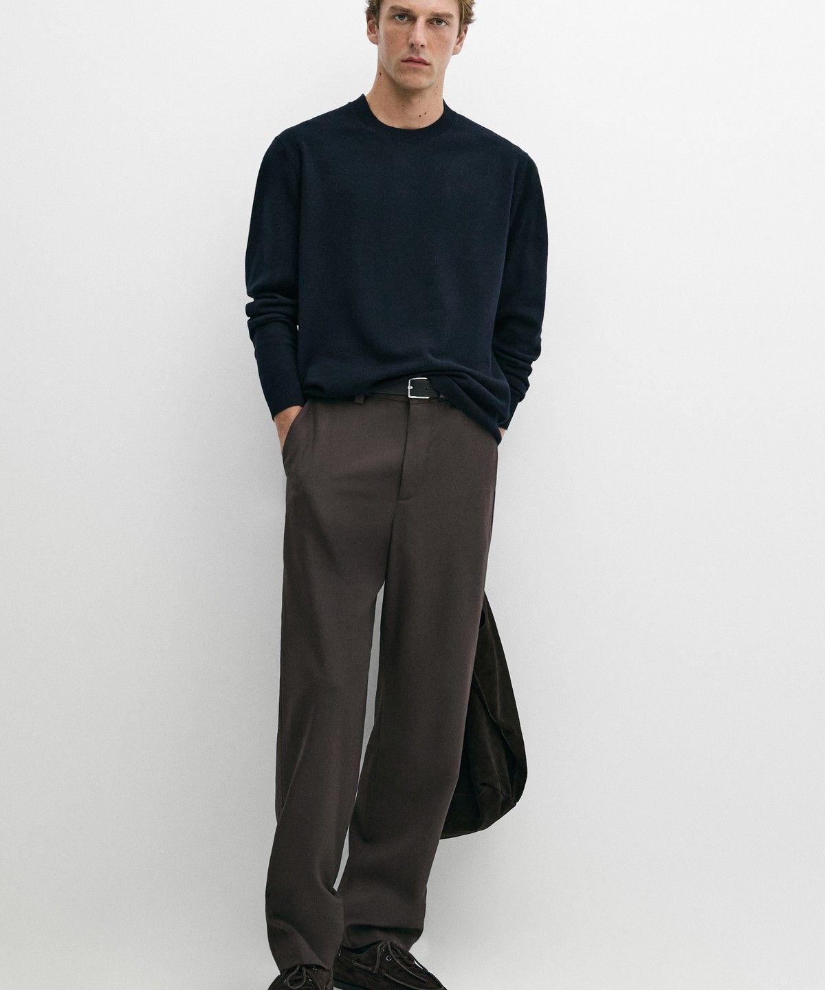 마시모두띠(MASSIMO DUTTI) 울 혼방 라운드넥 니트 스웨터