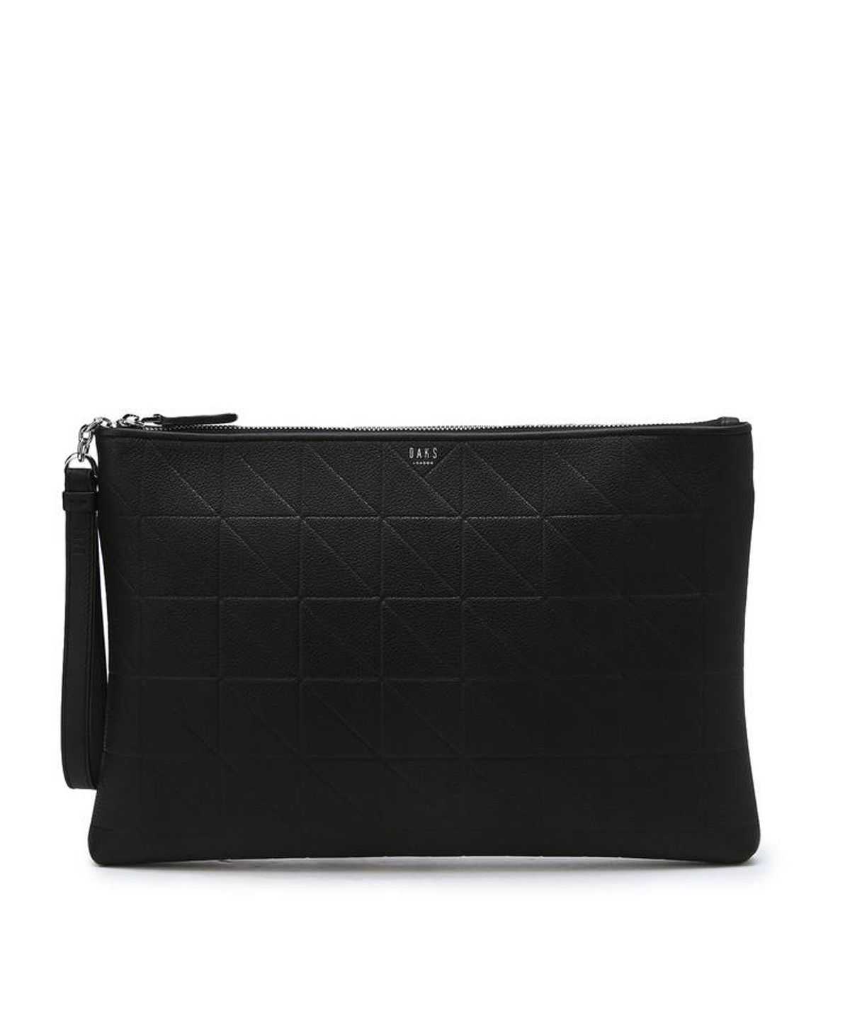 닥스 남성 액세서리(DAKS MEN'S ACCESSORIES) 블랙 그리드 패턴엠보 소가죽 DBBA6F279BK