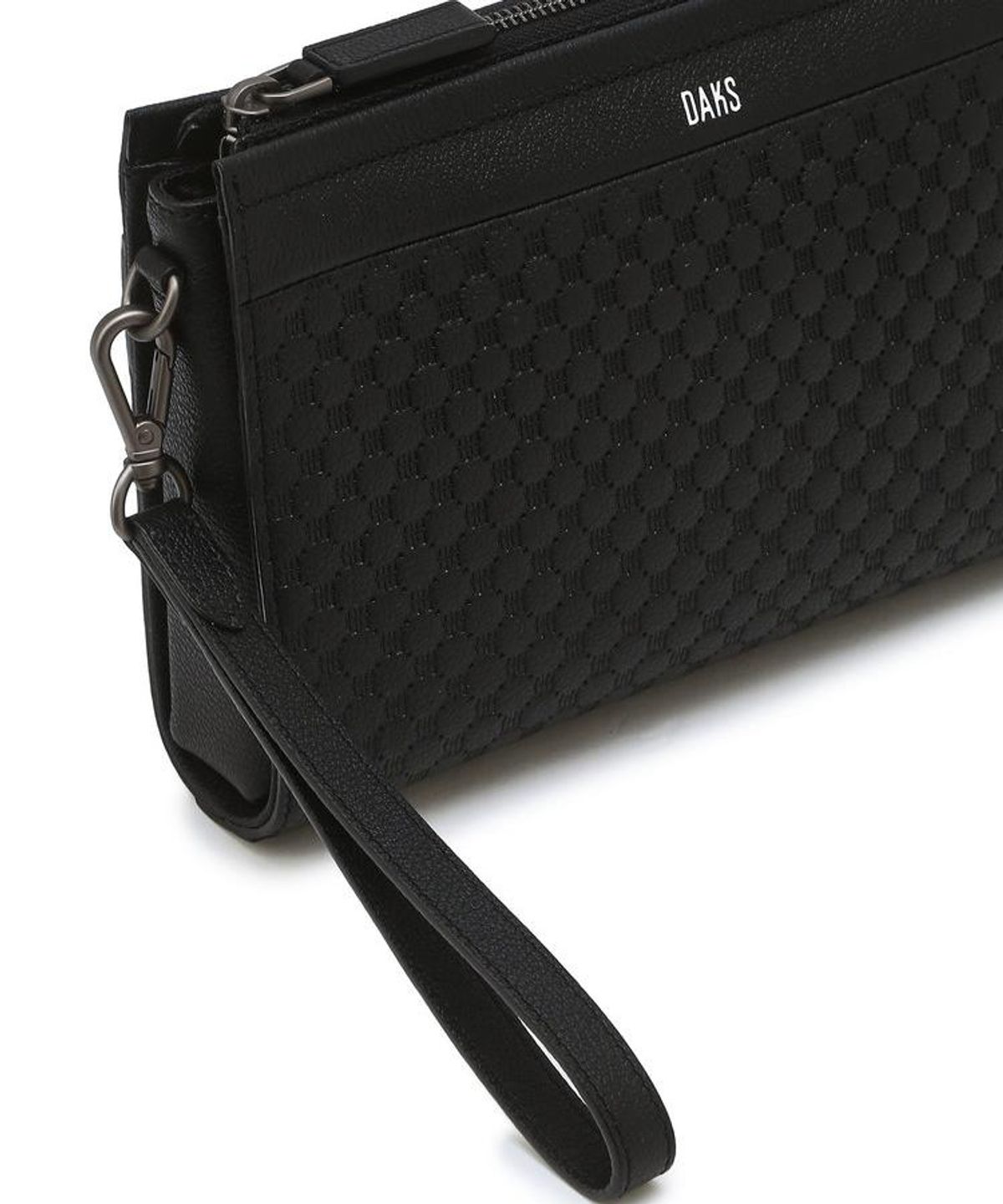 닥스 남성 액세서리(DAKS MEN'S ACCESSORIES) 블랙 DD 패턴 경판 소가죽 DBBA6F019BK