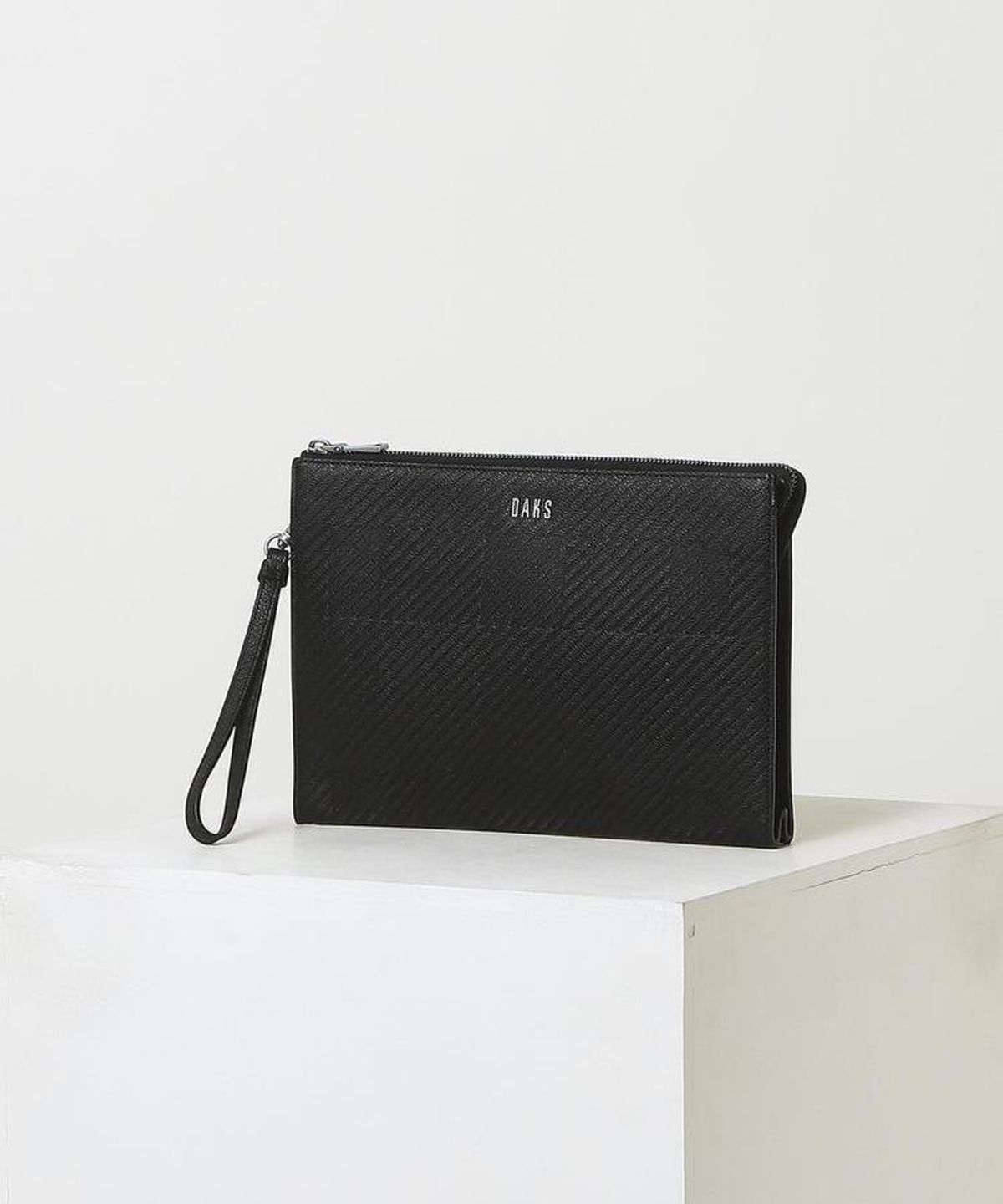 닥스 남성 액세서리(DAKS MEN'S ACCESSORIES) 블랙 하우스 체크 소가죽 DBBA6F306BK