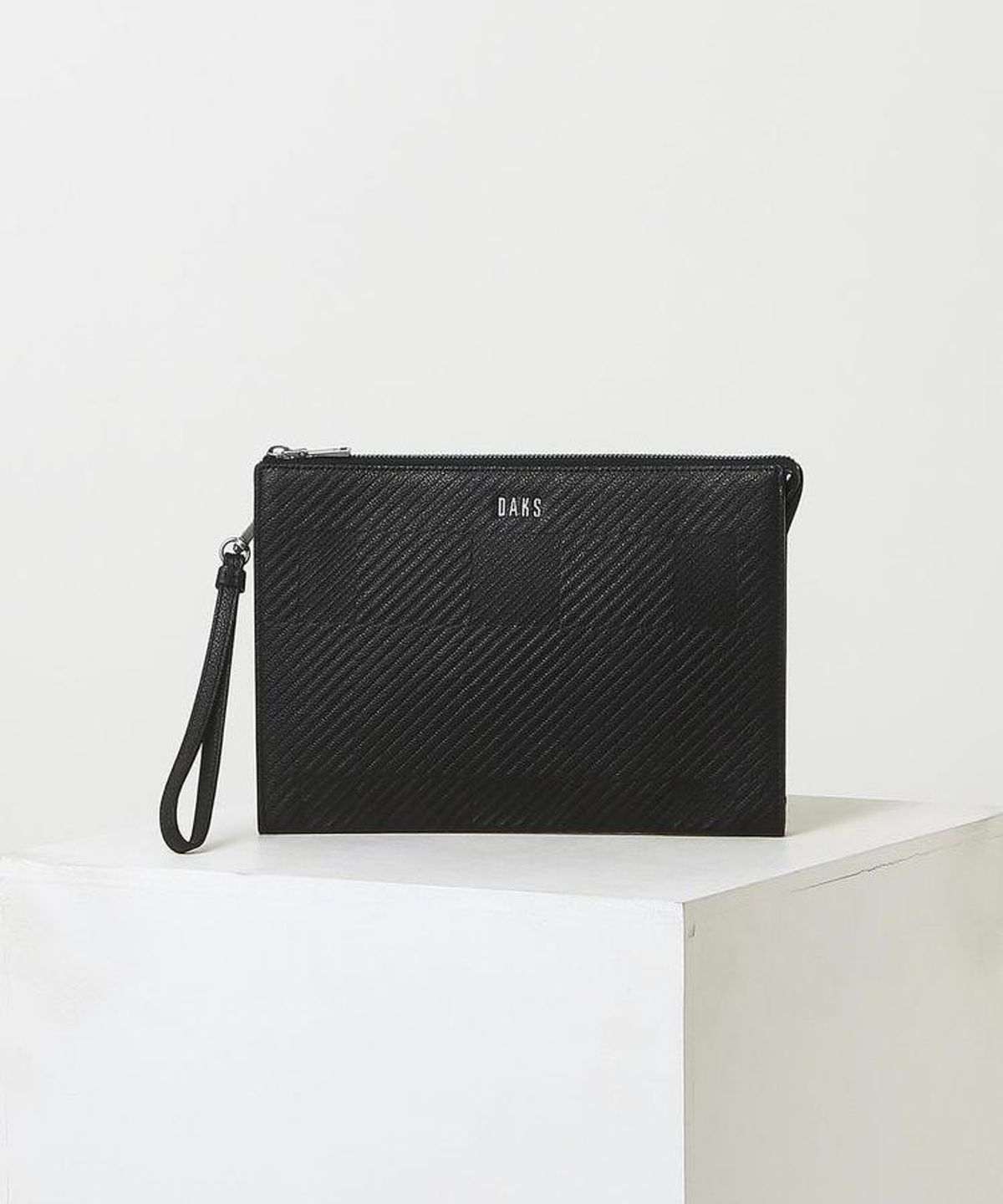 닥스 남성 액세서리(DAKS MEN'S ACCESSORIES) 블랙 하우스 체크 소가죽 DBBA6F306BK