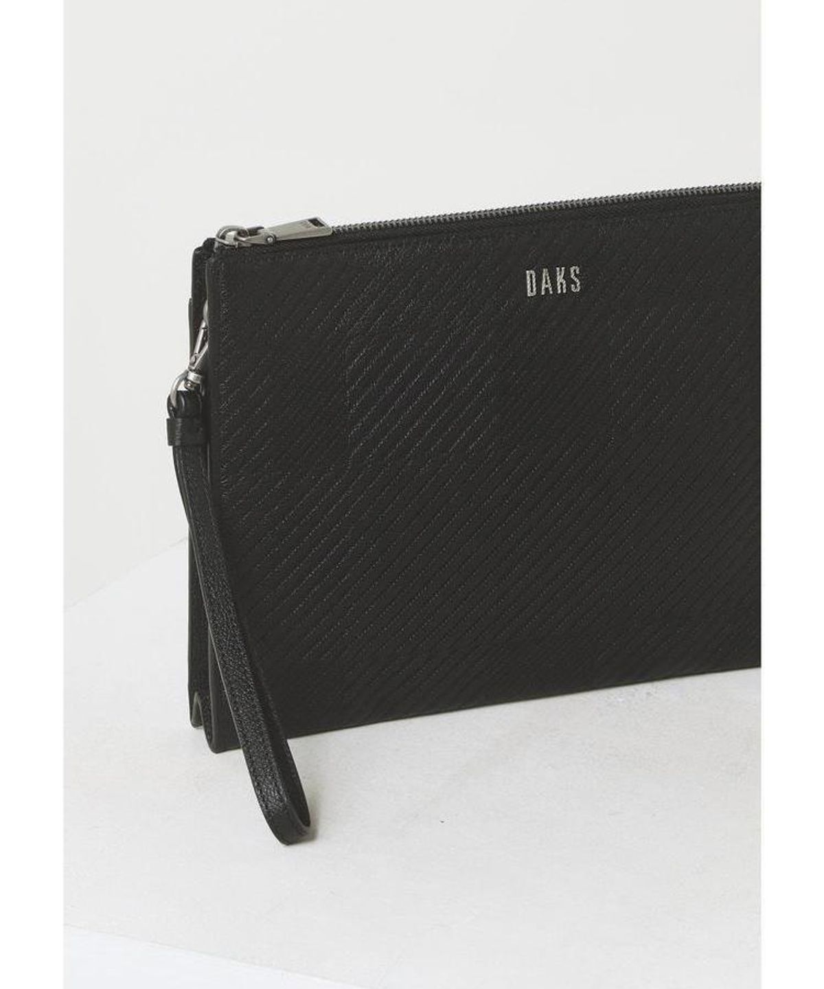 닥스 남성 액세서리(DAKS MEN'S ACCESSORIES) 블랙 하우스 체크 소가죽 DBBA6F306BK