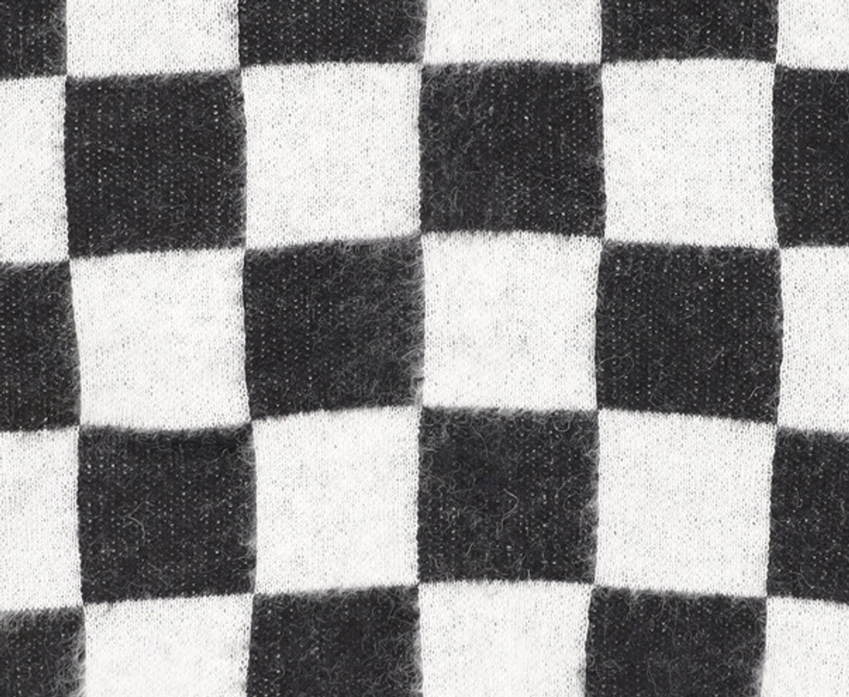 벌스원(VERSE ONE) CHECKERED JACQUARD MOHAIR BLEND CARDIGAN BLACK/WHITE M