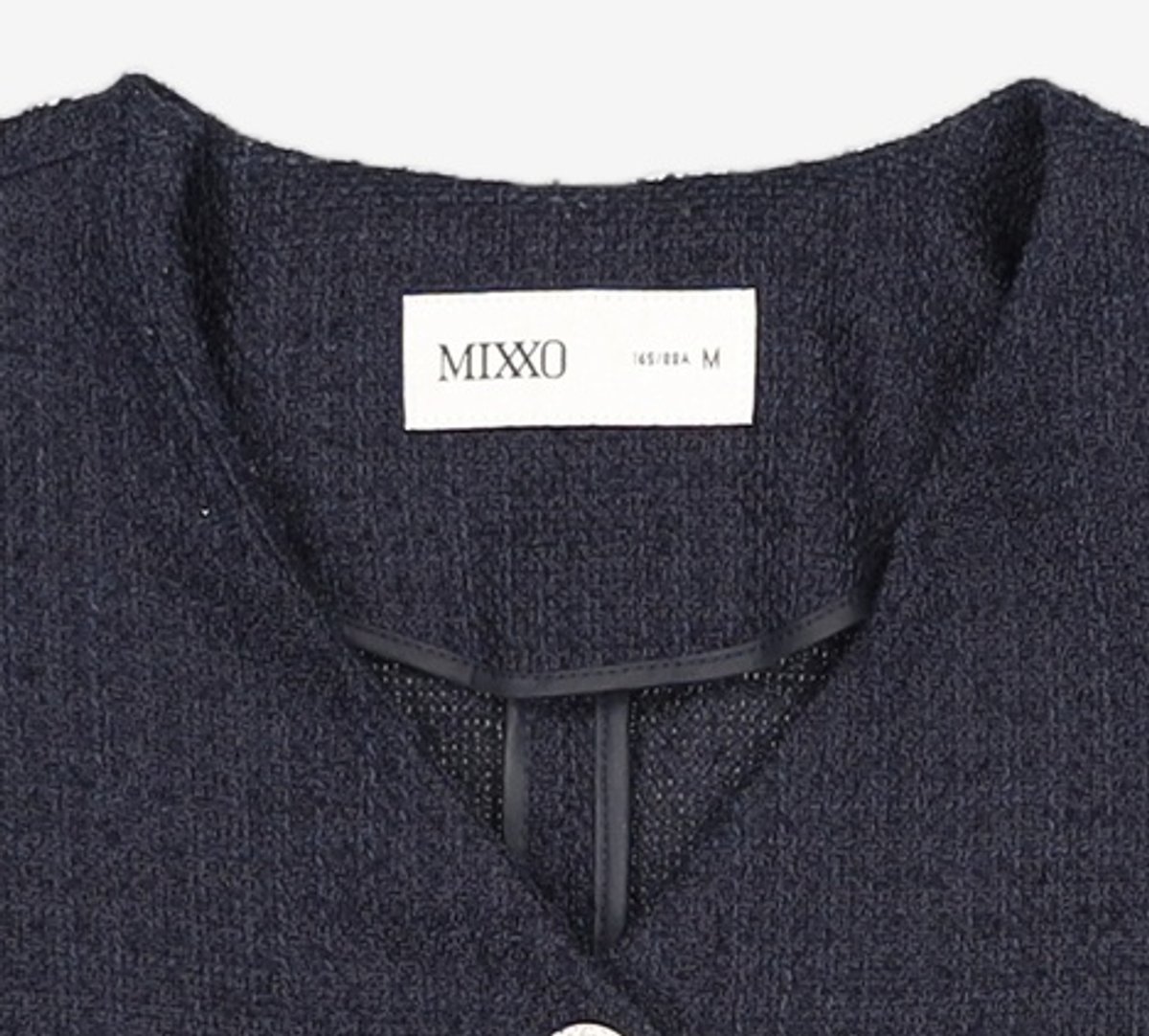 미쏘(MIXXO) 트위드 V넥 반팔자켓_MIWJKD513B M