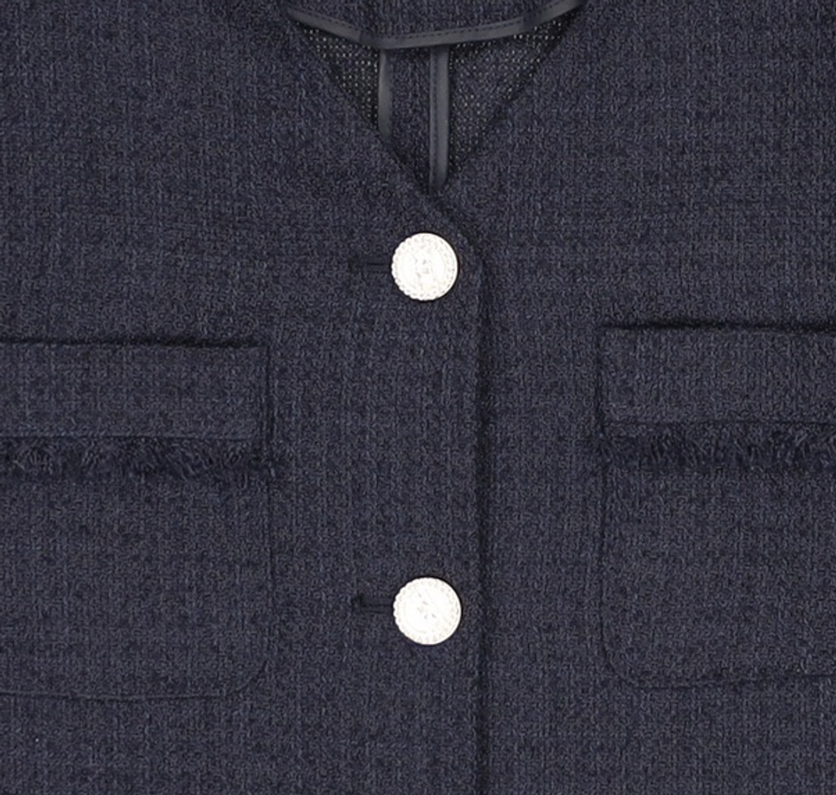 미쏘(MIXXO) 트위드 V넥 반팔자켓_MIWJKD513B M