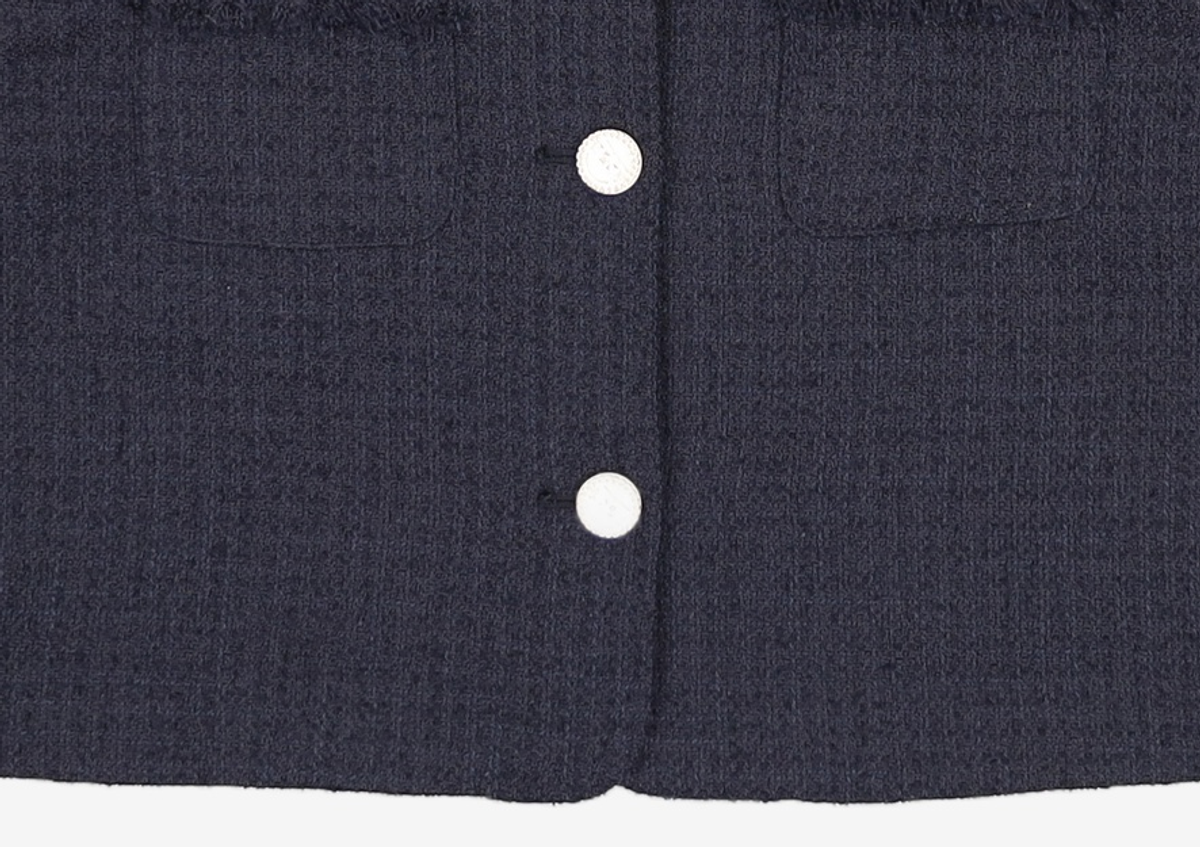 미쏘(MIXXO) 트위드 V넥 반팔자켓_MIWJKD513B M