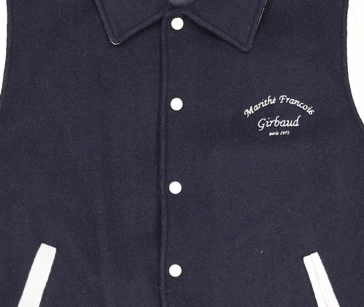 마리떼 프랑소와 저버(MARITHÉ + FRANҪOIS GIRBAUD) WOOL BLENDED VARSITY JACKET dark navy L