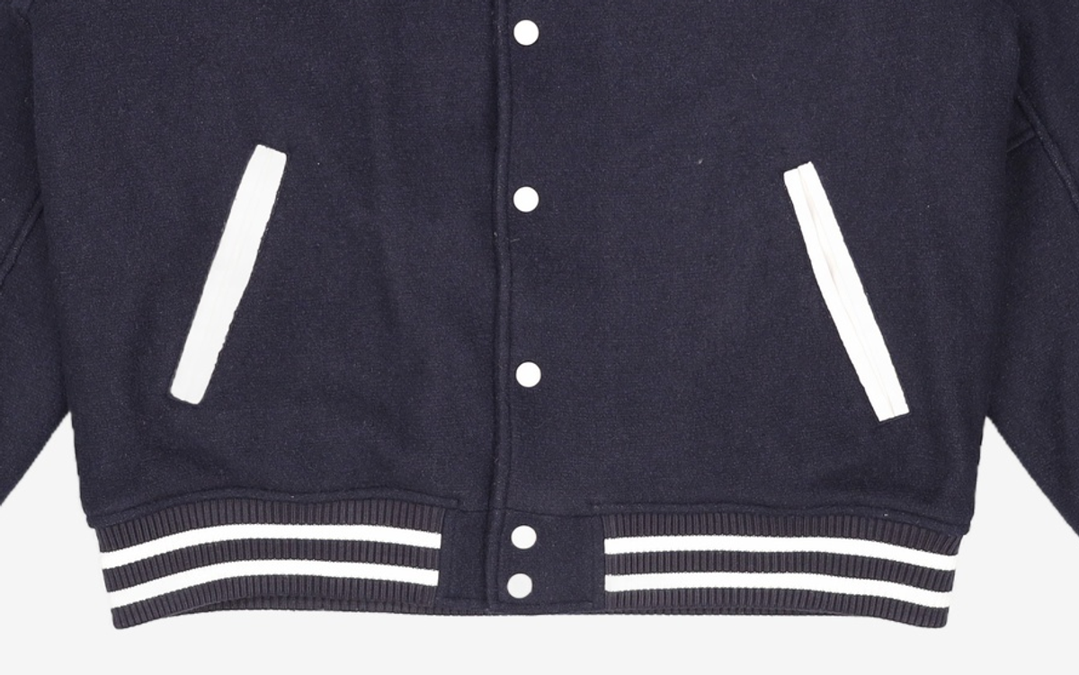 마리떼 프랑소와 저버(MARITHÉ + FRANҪOIS GIRBAUD) WOOL BLENDED VARSITY JACKET dark navy L