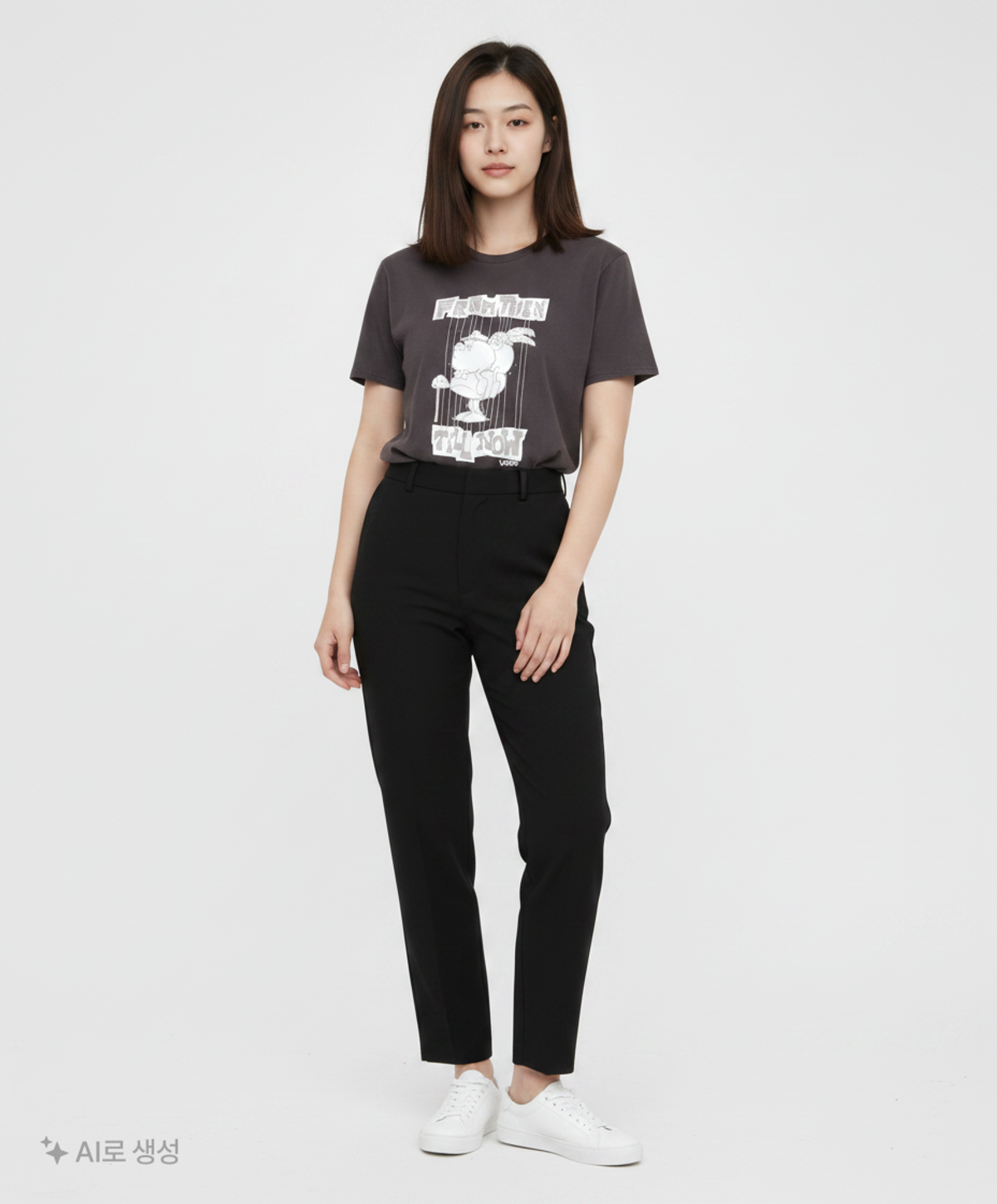 반스(VANS) SOON EASY 반소매 티셔츠 - 블랙 / VN000VNMBLK1 M