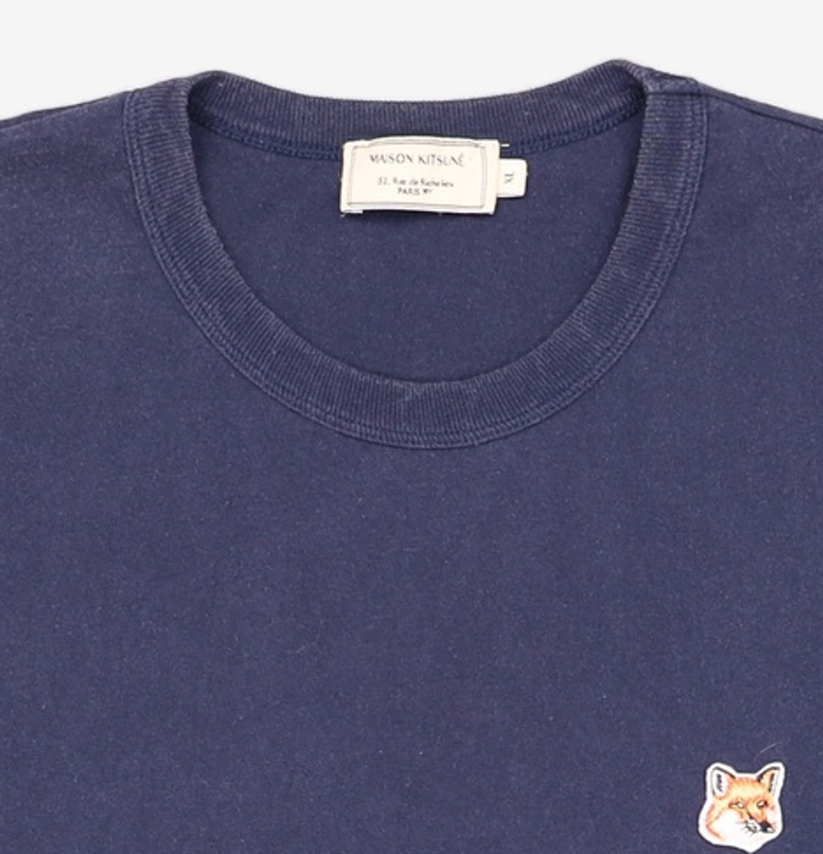 메종 키츠네(MAISON KITSUNE) 폭스헤드 반팔 티셔츠 AM00103KJ0008 P480 NAVY XL