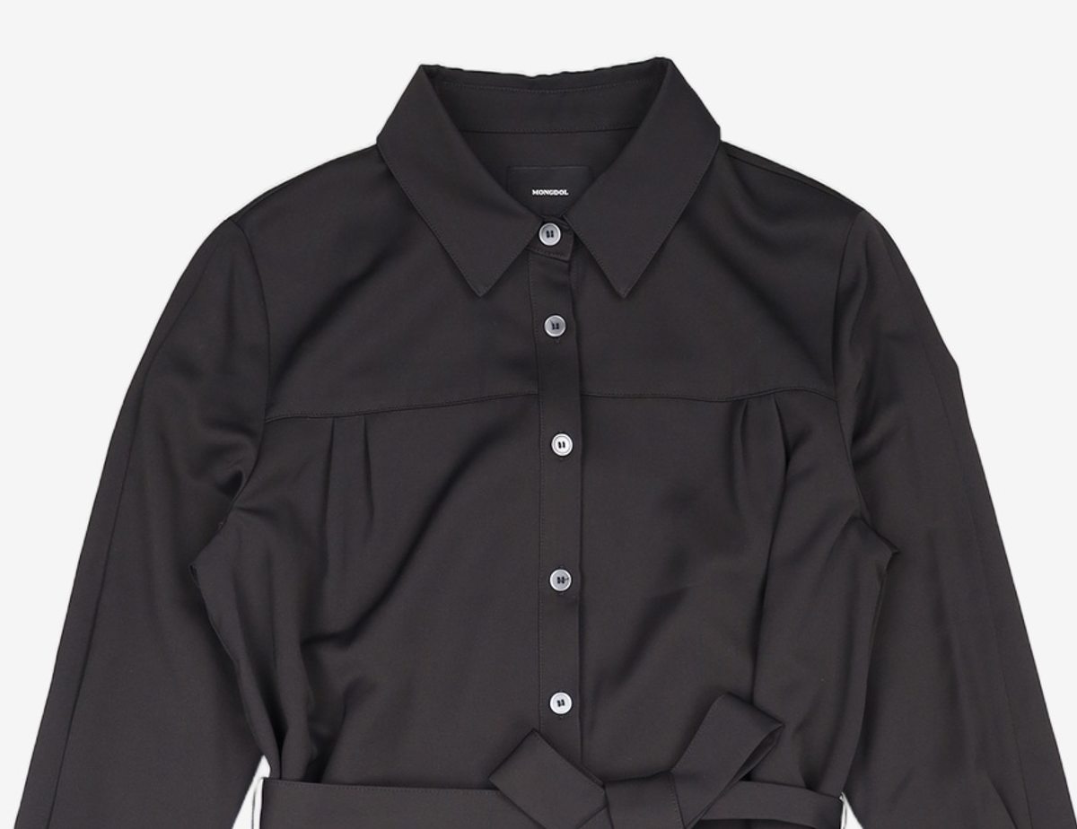 몽돌(MONGDOL) 데일리 롱셔츠 원피스 맥시드레스 블랙 MDOP041BLACK FREE