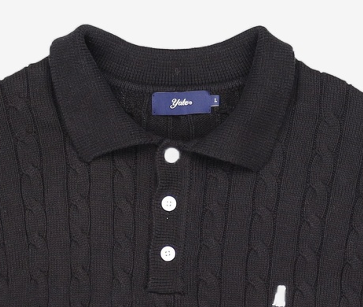 예일(YALE) [100% COTTON] HERITAGE DAN CABLE PK KNIT BLACK L