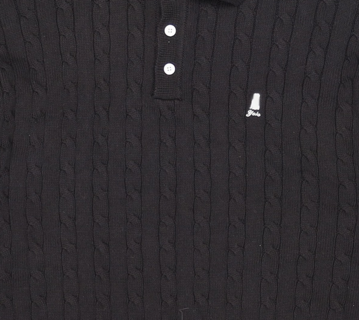 예일(YALE) [100% COTTON] HERITAGE DAN CABLE PK KNIT BLACK L