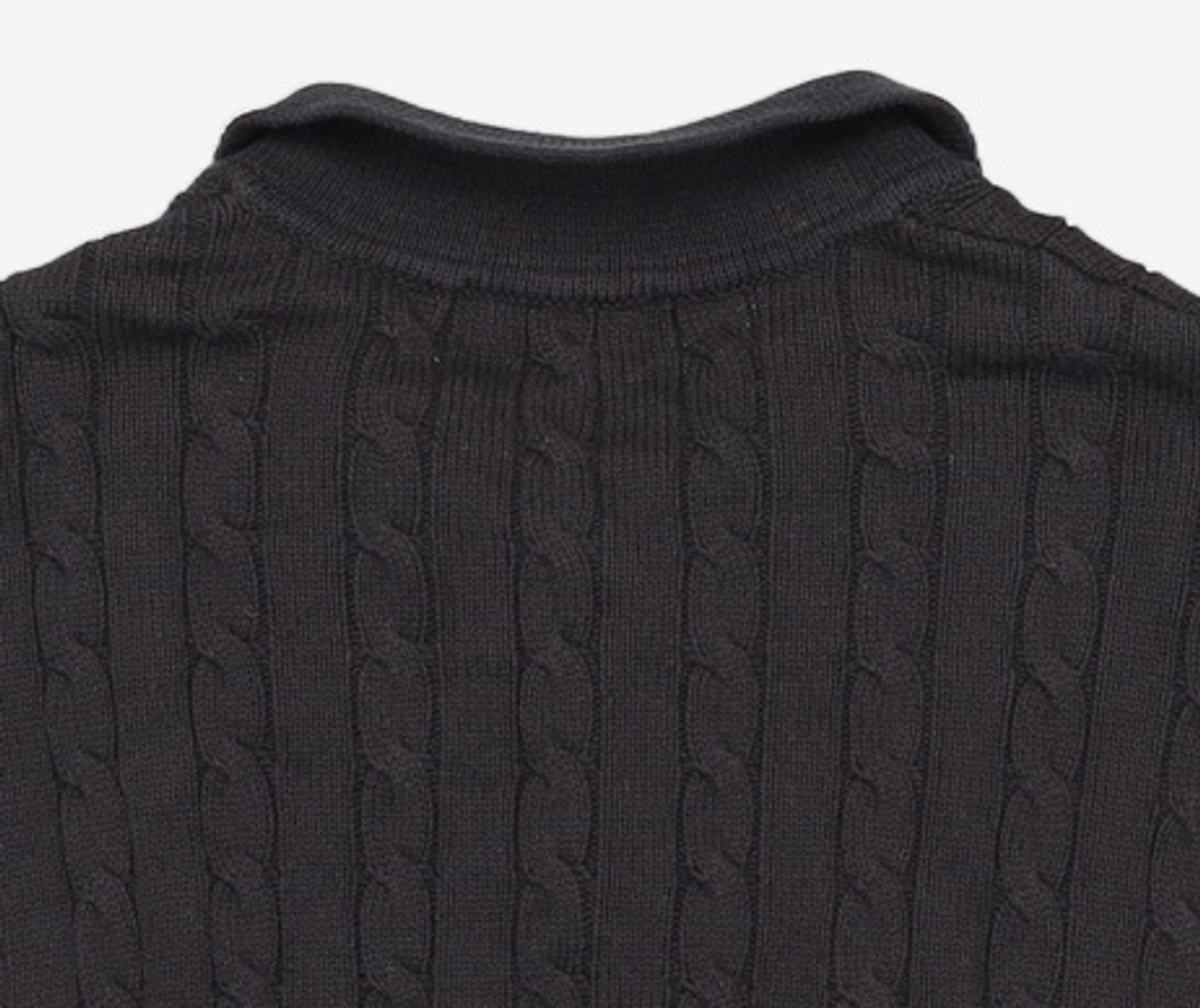 예일(YALE) [100% COTTON] HERITAGE DAN CABLE PK KNIT BLACK L