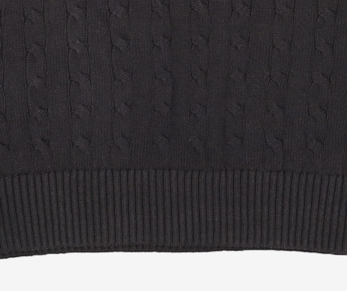 예일(YALE) [100% COTTON] HERITAGE DAN CABLE PK KNIT BLACK L
