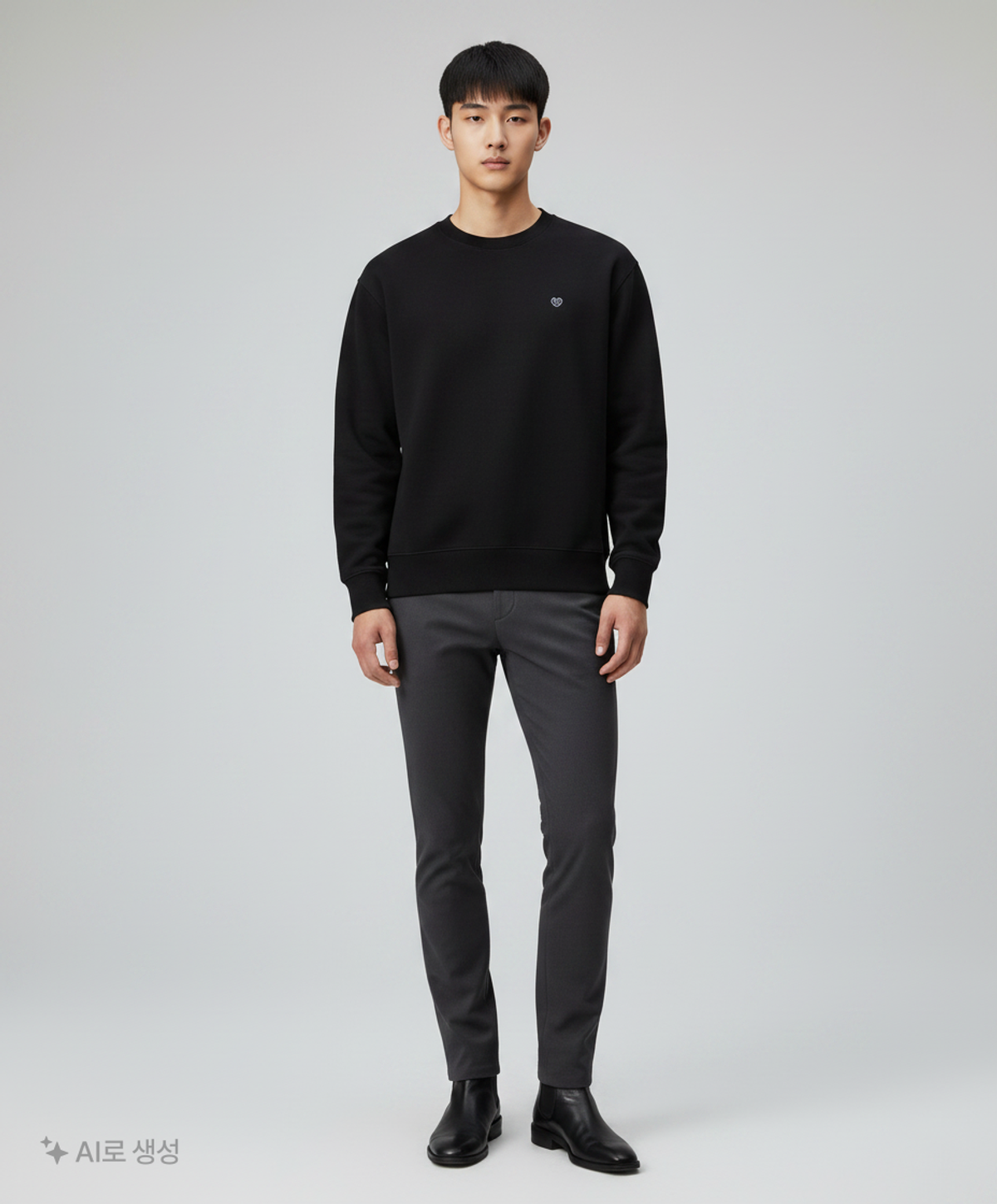 커스텀어클락(COSTUME O’CLOCK) C.O 와펜 오버핏 스웻 셔츠 COOSTS211BLACK M