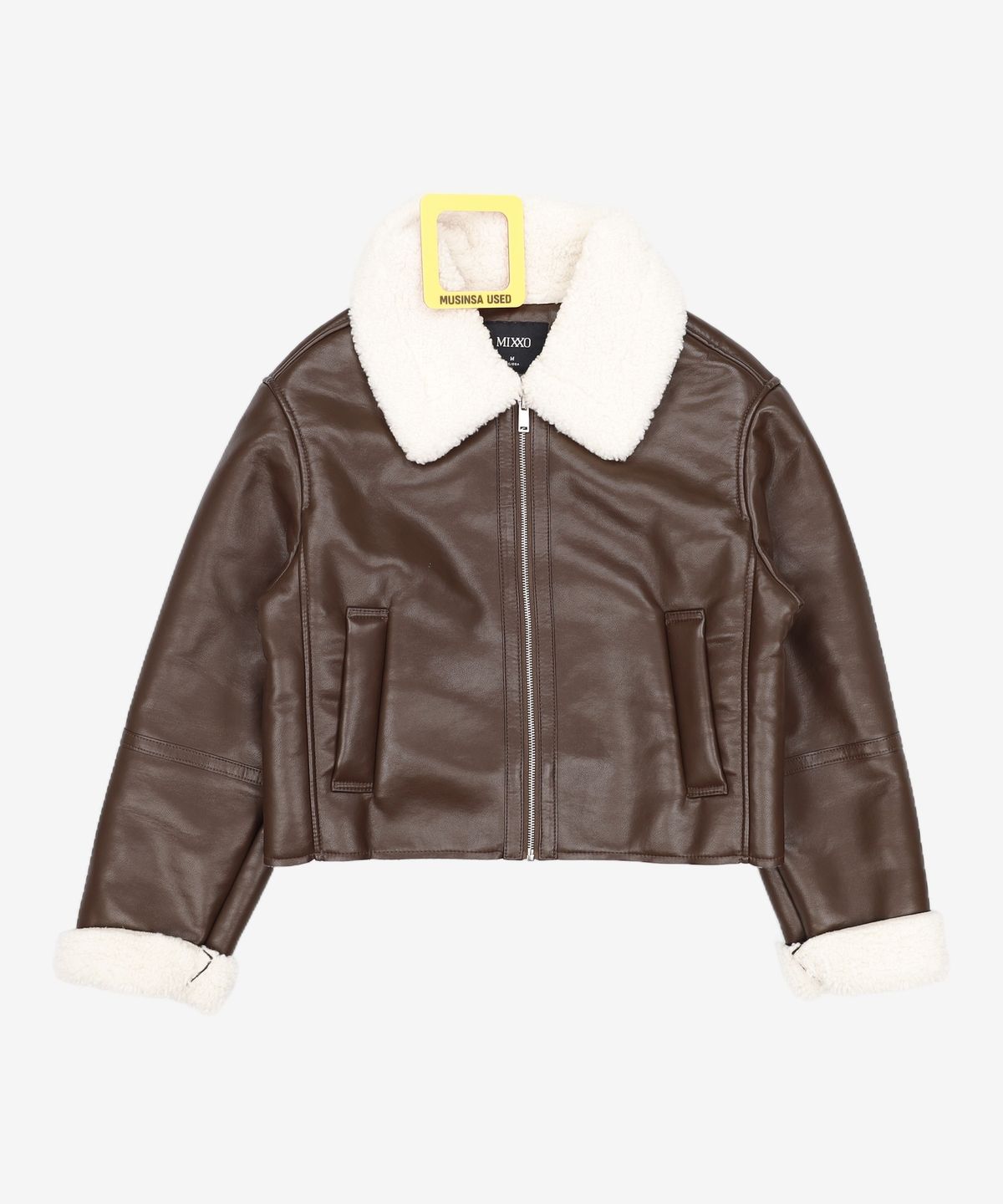 미쏘(MIXXO) 비건레더 크롭 무스탕 MIWJLCV22B M