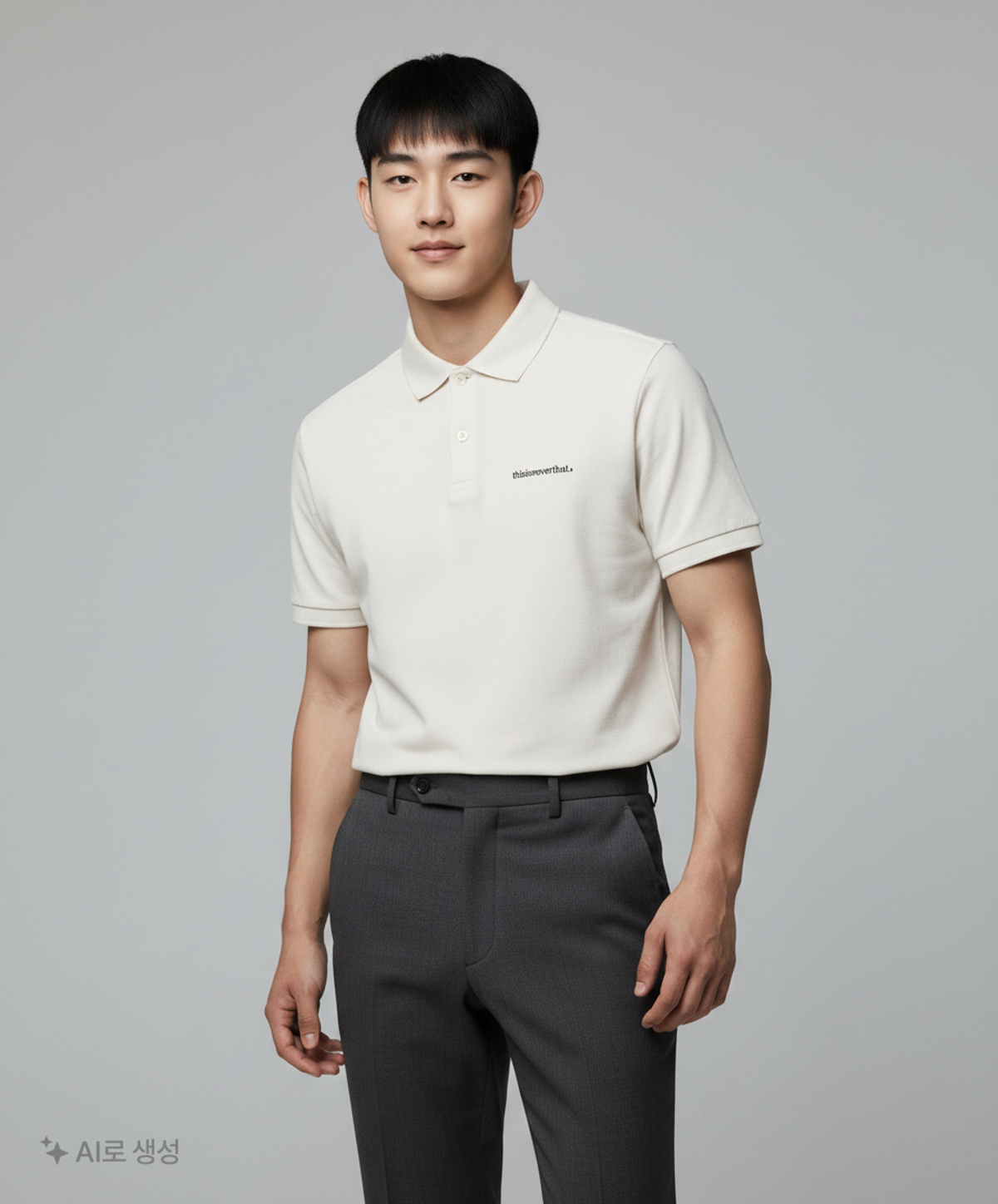 디스이즈네버댓(THISISNEVERTHAT) (SS24) T-Logo S/S Jersey Polo - White S