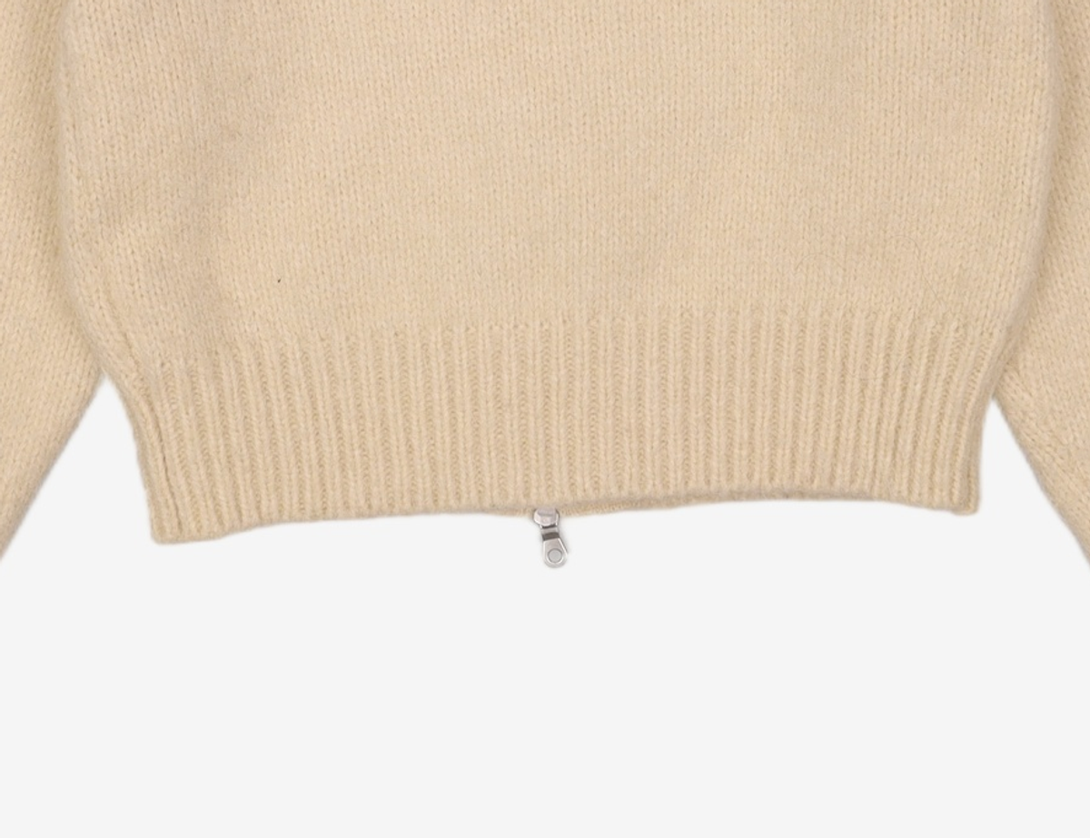 마리떼 프랑소와 저버(MARITHÉ + FRANҪOIS GIRBAUD) W HAIRY ZIPUP CARDIGAN cream OS