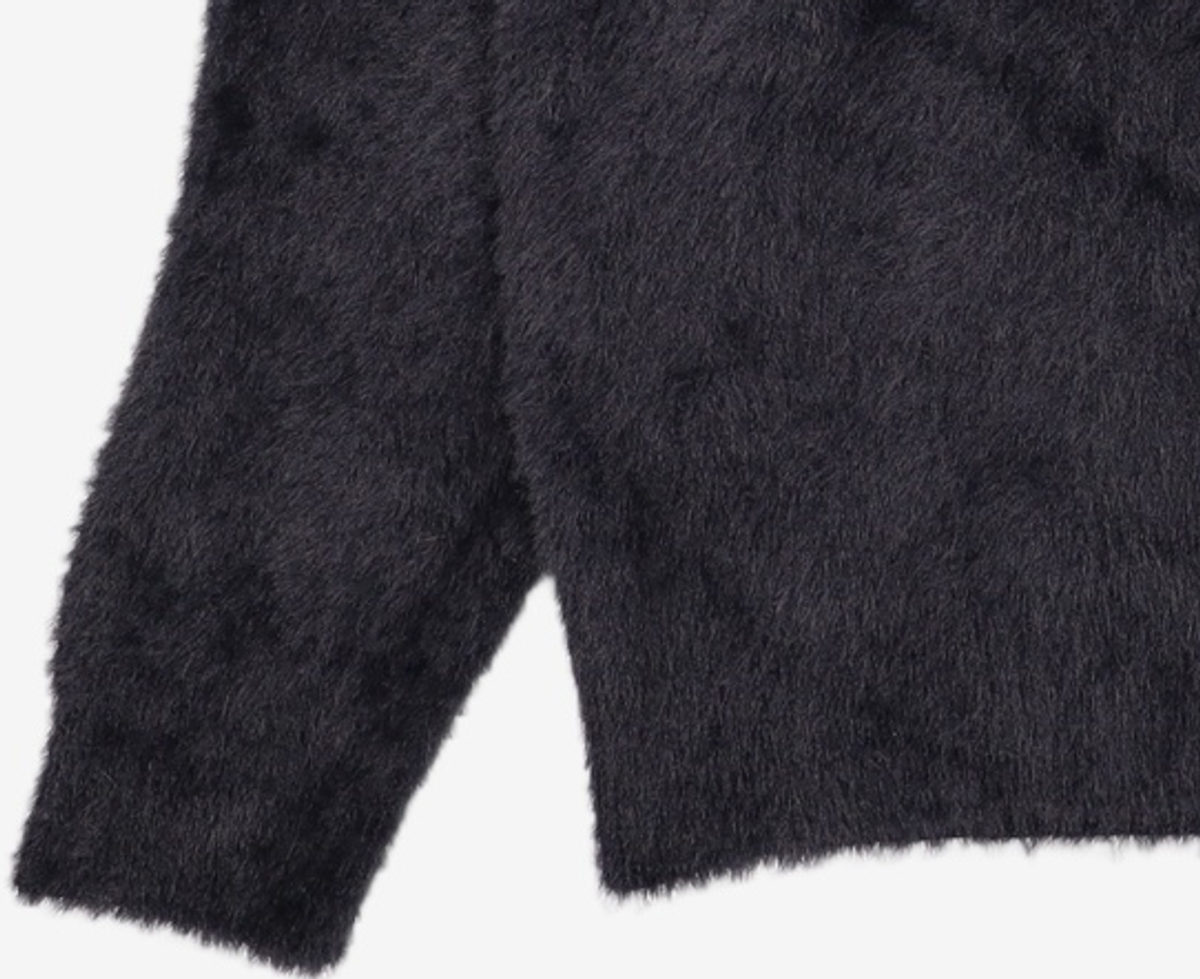 노매뉴얼(NOMANUAL) CROPPED HAIRY KNIT - BLACK M