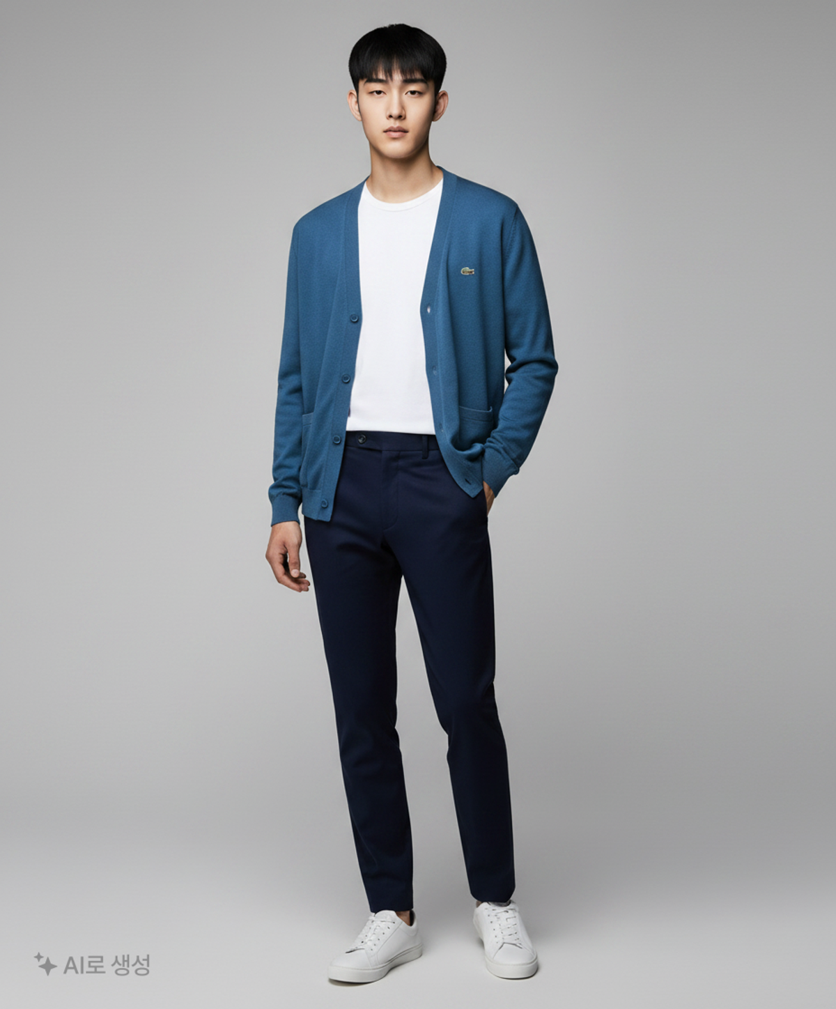 라코스테(LACOSTE) 남성 베이직 가디건 LCST AH8225-20AGH7 M
