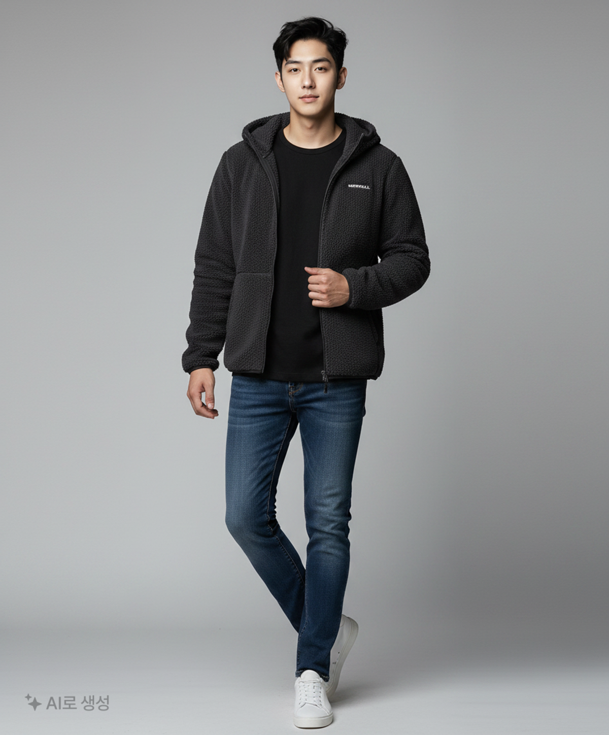 머렐(MERRELL) MLM2A4JK1200 남성 솔리드 플리스 후드집업 100