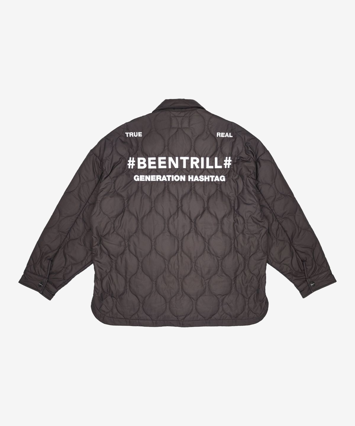 빈트릴(BEENTRILL) 웨이브 퀼팅 빅 포켓 오버핏 패딩 점퍼(블랙) XL