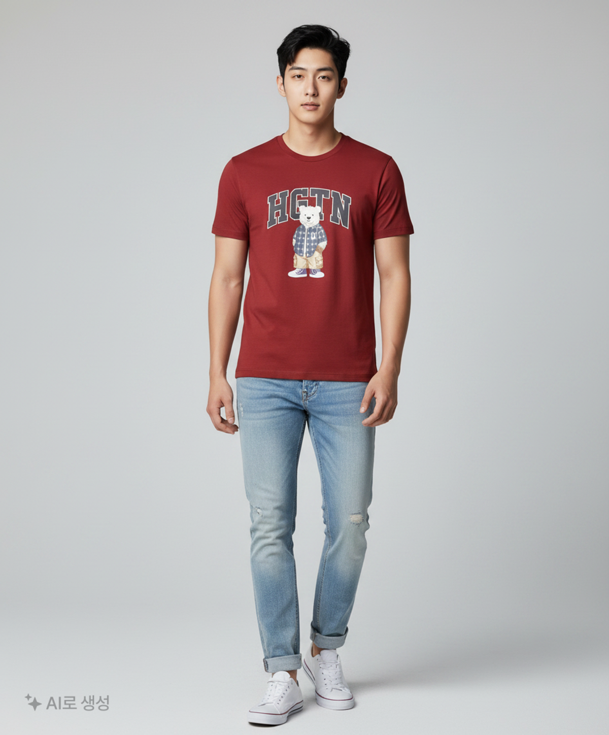 행텐(HANG TEN) 공용 피즐리베어 오버핏 반팔 티셔츠_490(10520-031-404-31) L
