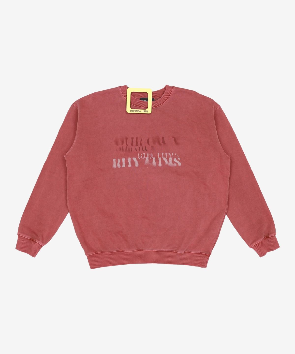 우알롱(WOOALONG) Pigment graphic sweatshirt - BRICK RED L