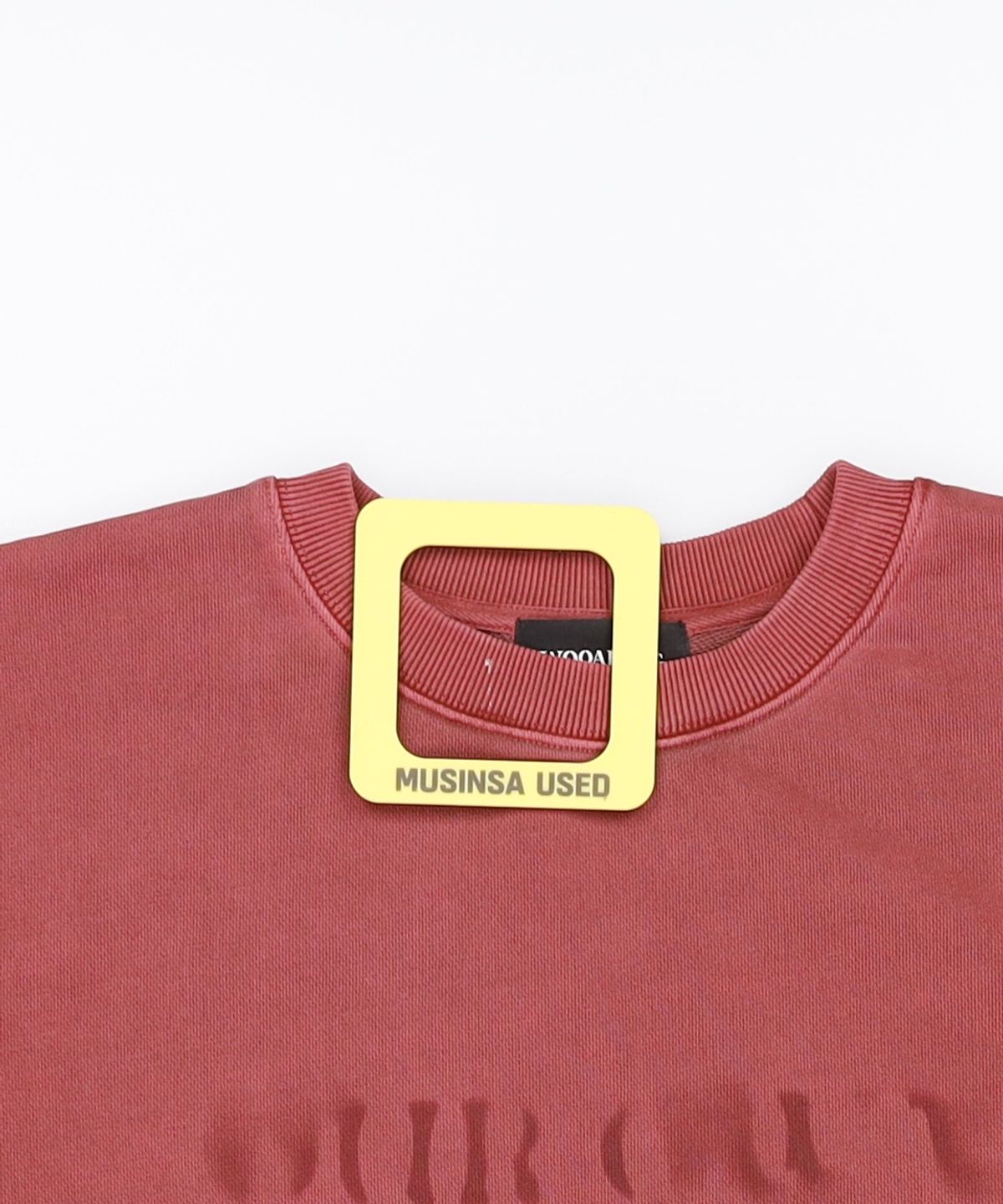 우알롱(WOOALONG) Pigment graphic sweatshirt - BRICK RED L