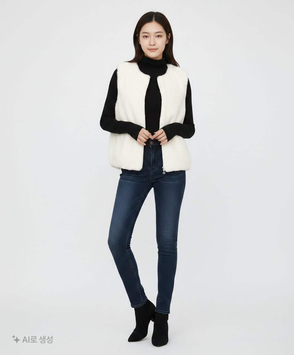 마리끌레르(MARIE CLAIRE) 셔링 소프트 퍼 베스트(MAFDVT05NWH) FREE