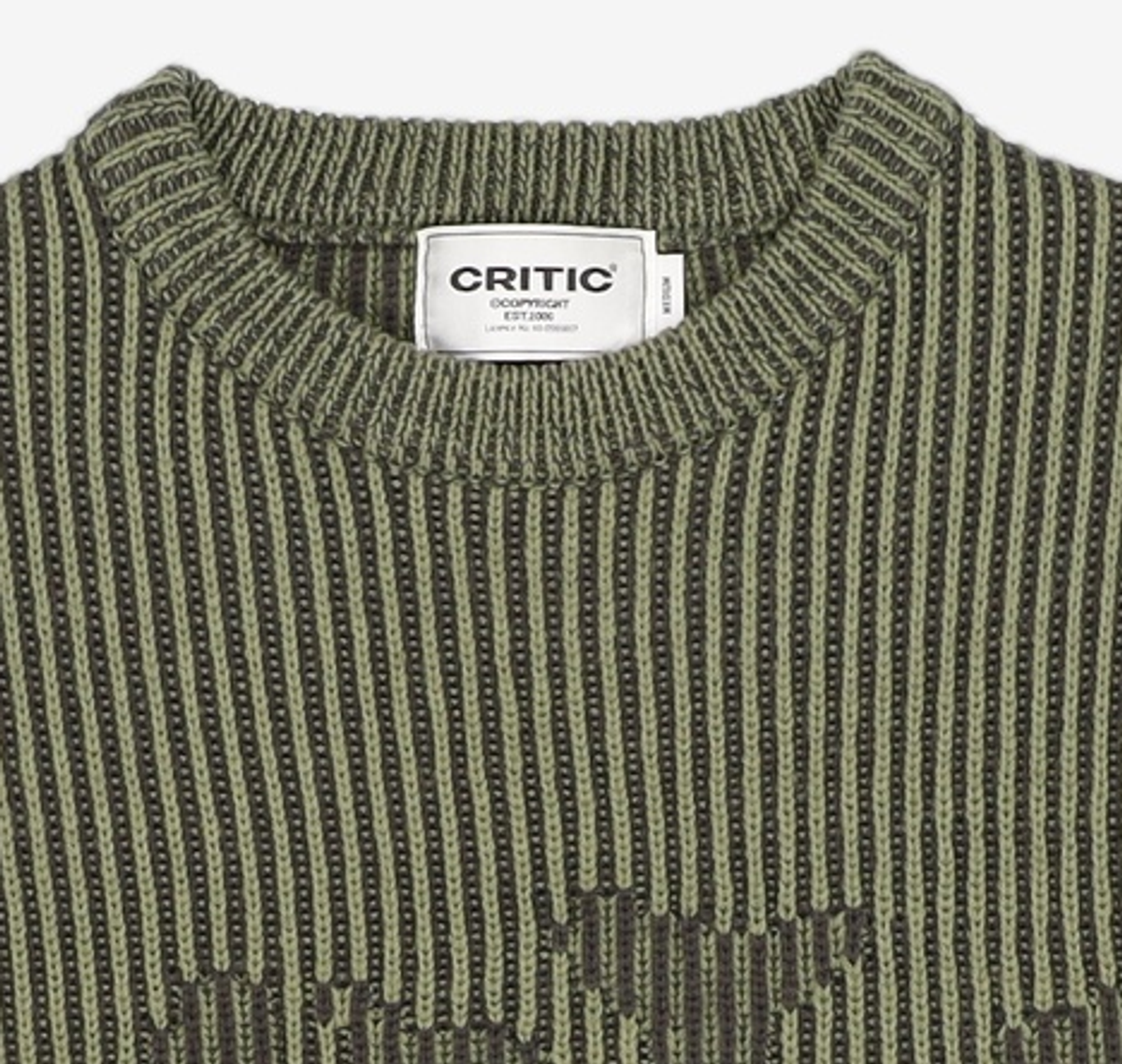 크리틱(CRITIC) Goth Logo Knit Khaki M