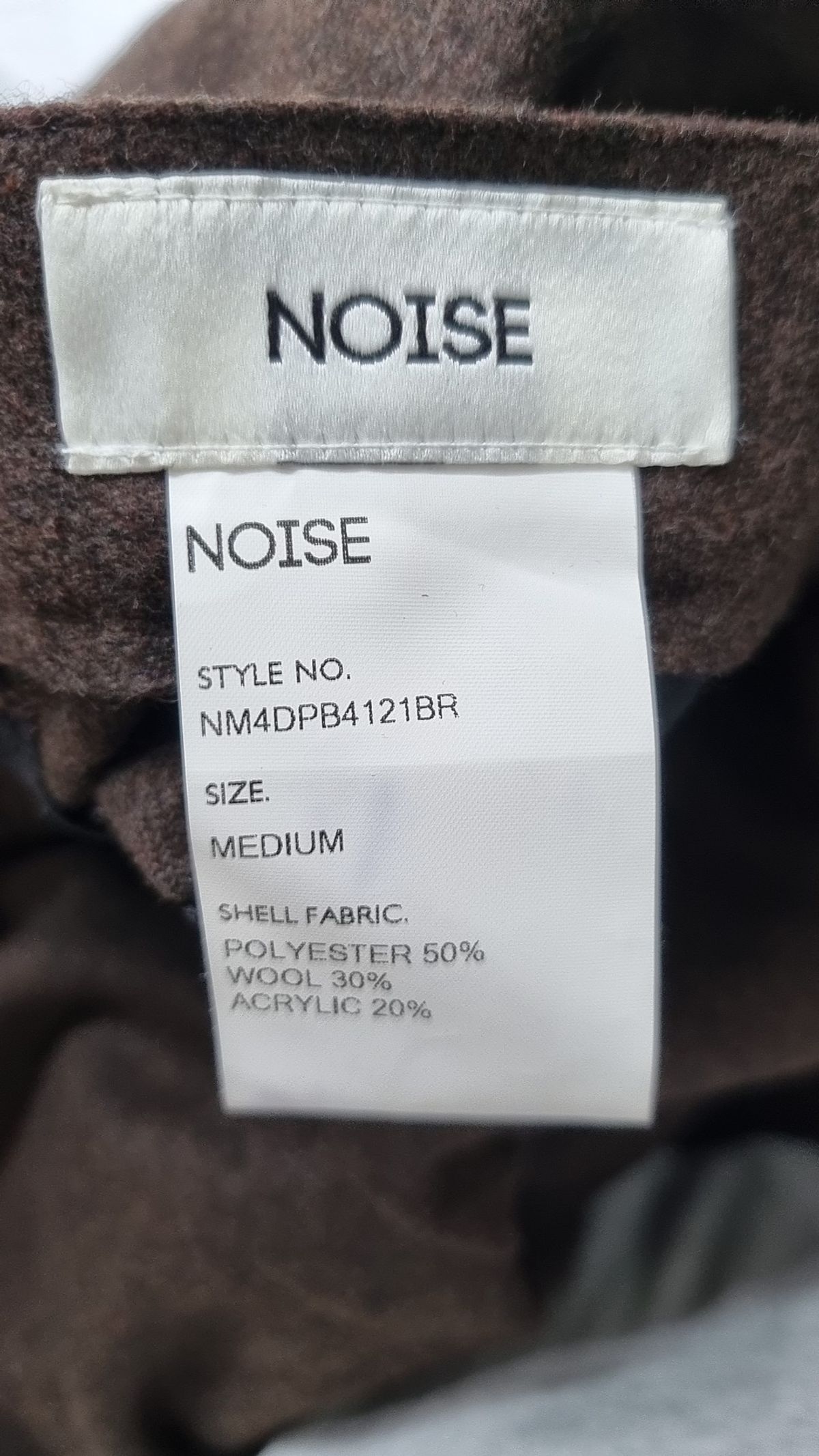 노이즈(NOISE) 울 플란넬 슬릿 와이드 슬랙스 - 브라운 M